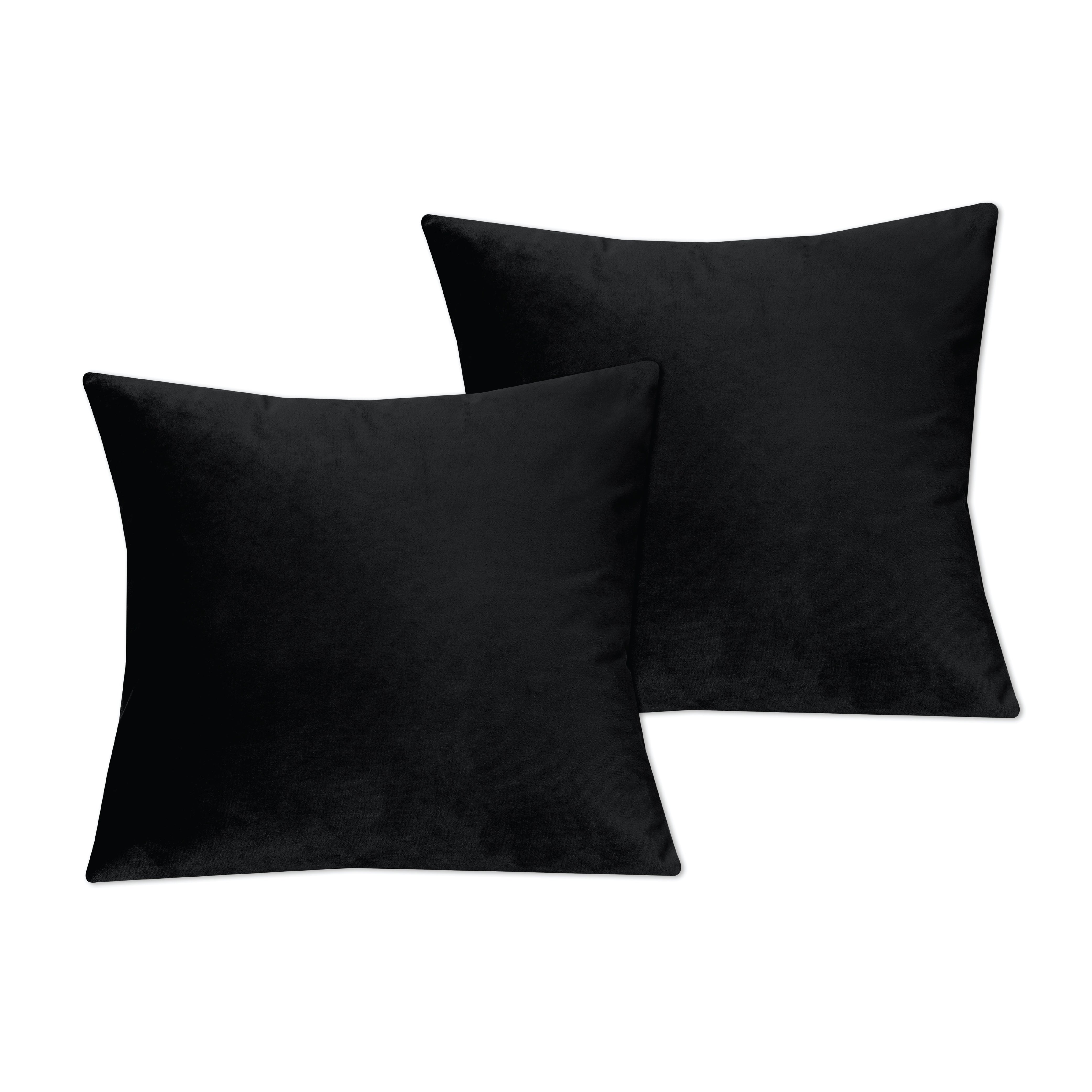 Velvet Cushion Covers 45 x 45 cm - Black