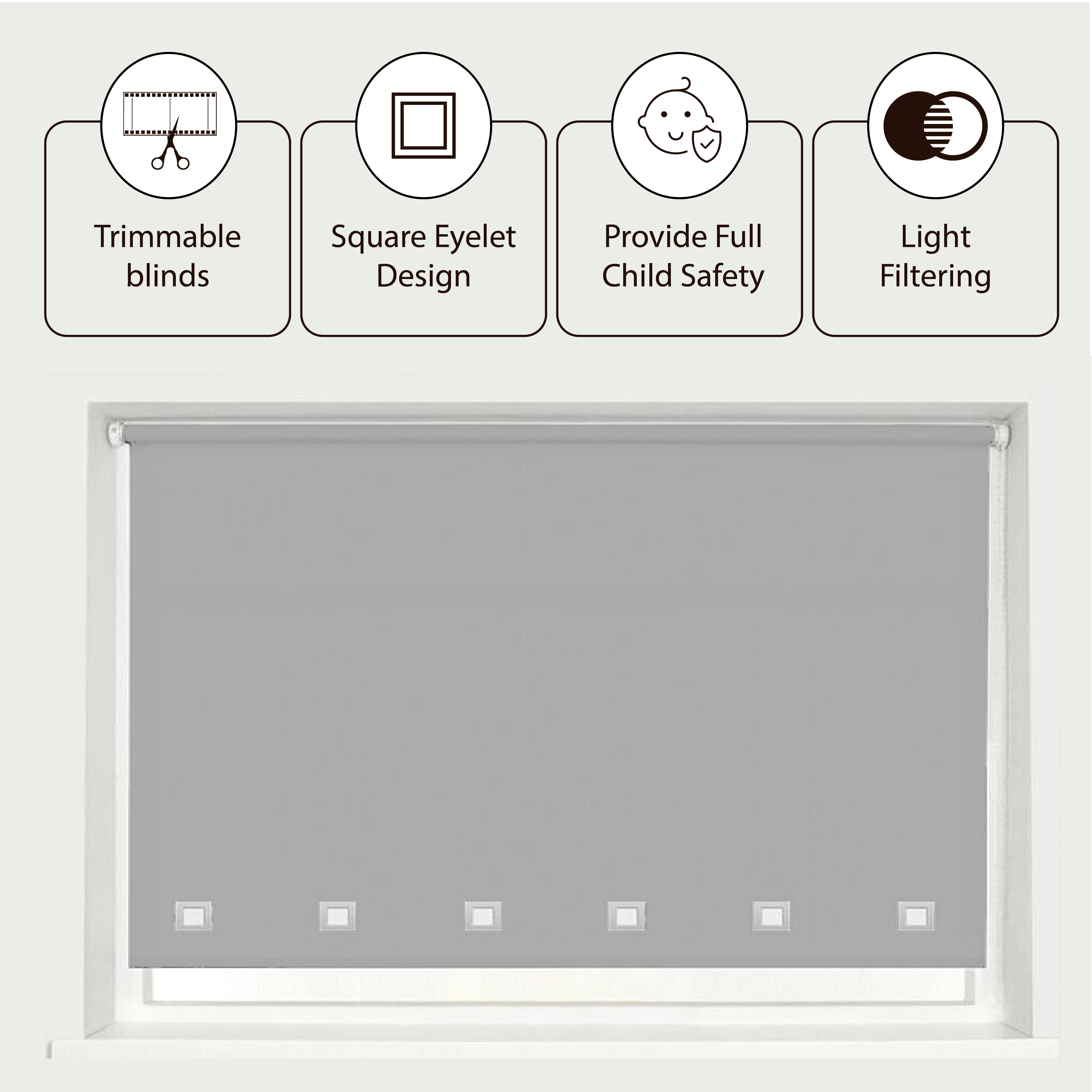 Silver Square Eyelet Blinds