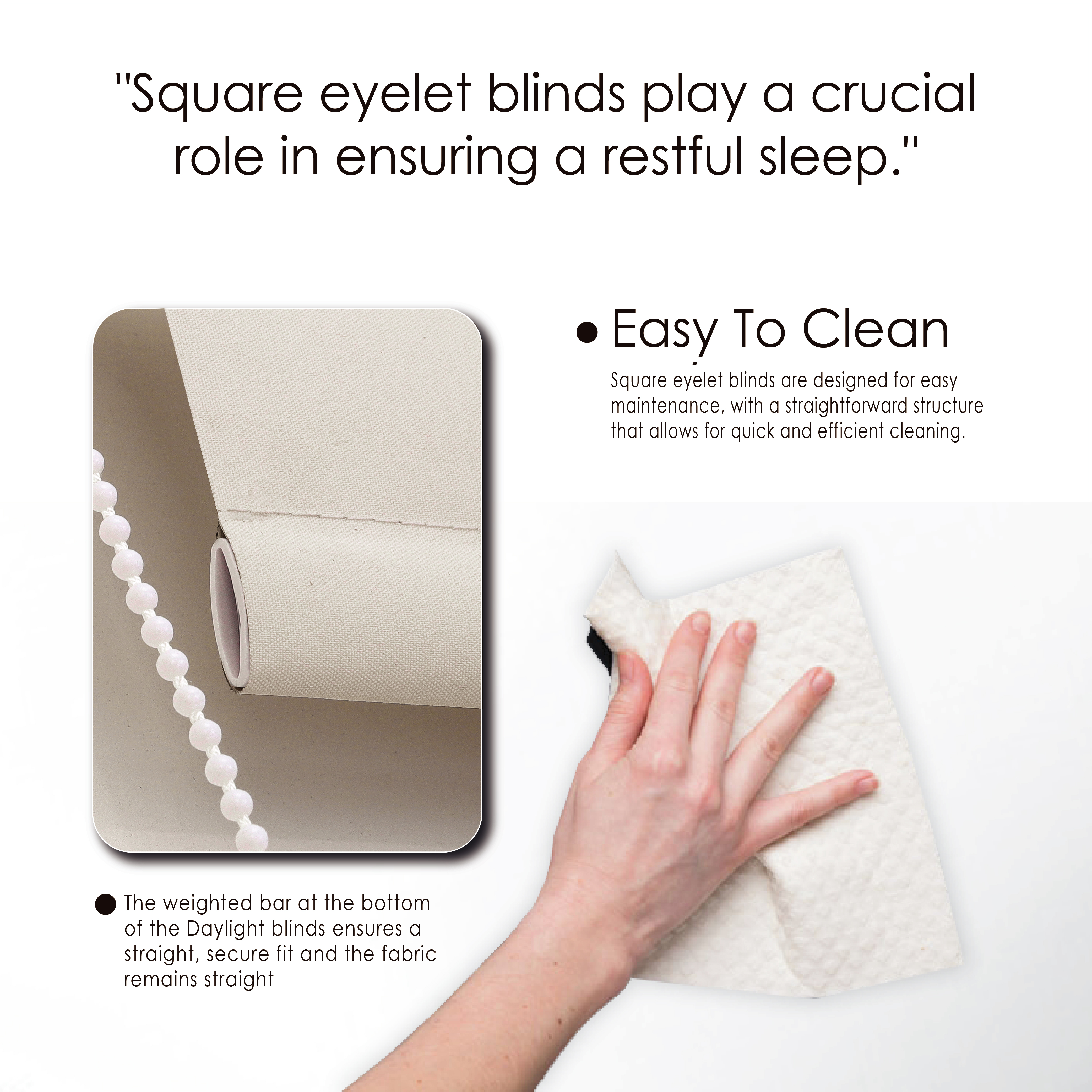 Square Eyelet roller blinds