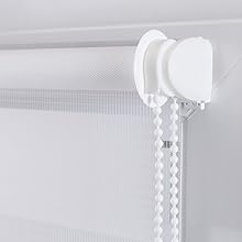 Funky Gadgets White Day Night Blinds Double Layer Sheer Fabric blinds Windows Curtains For Bedroom Easy Fit Drilling & No Drilling Opaque Shades Zebra Roller Blinds