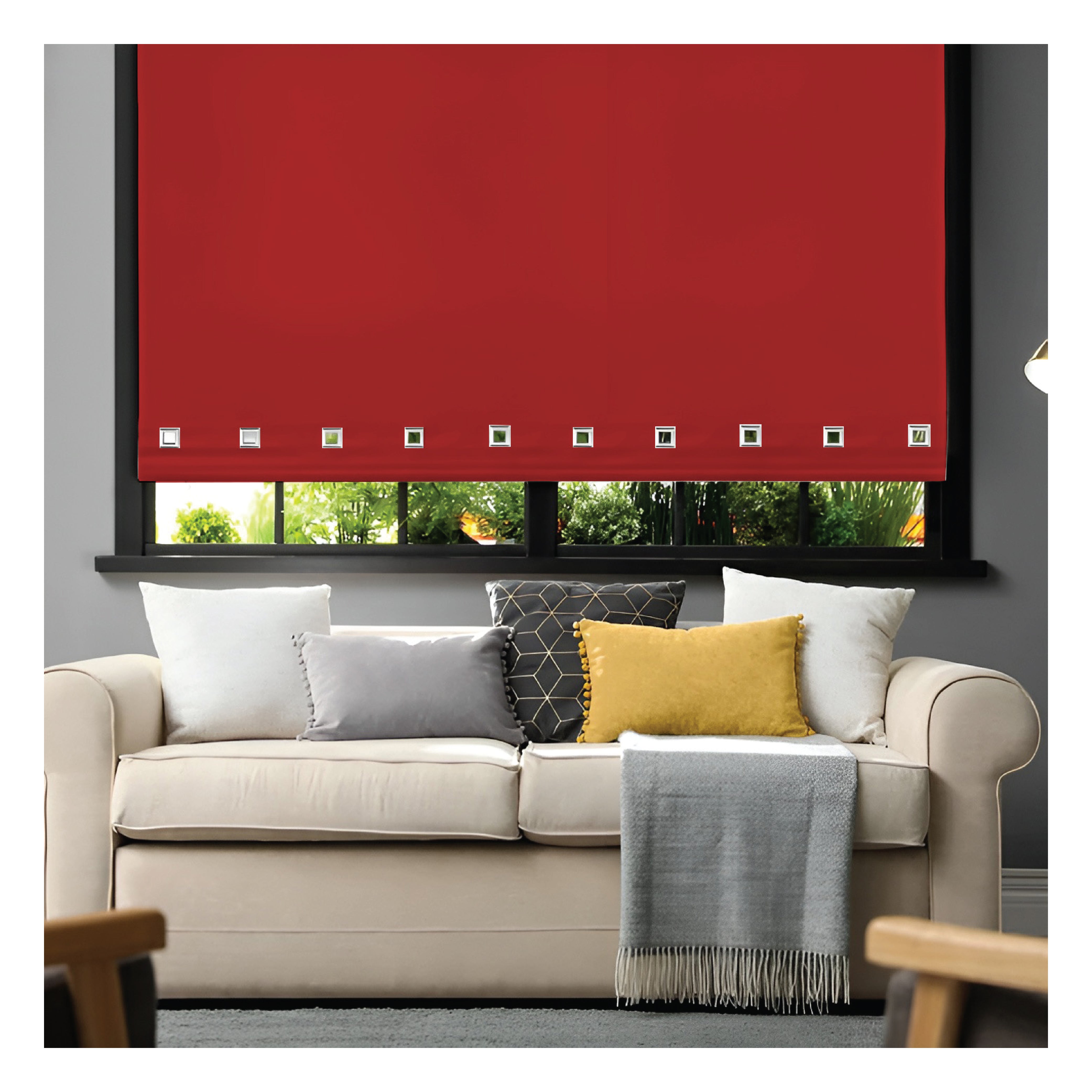 Blackout Square Eyelet Roller Blinds