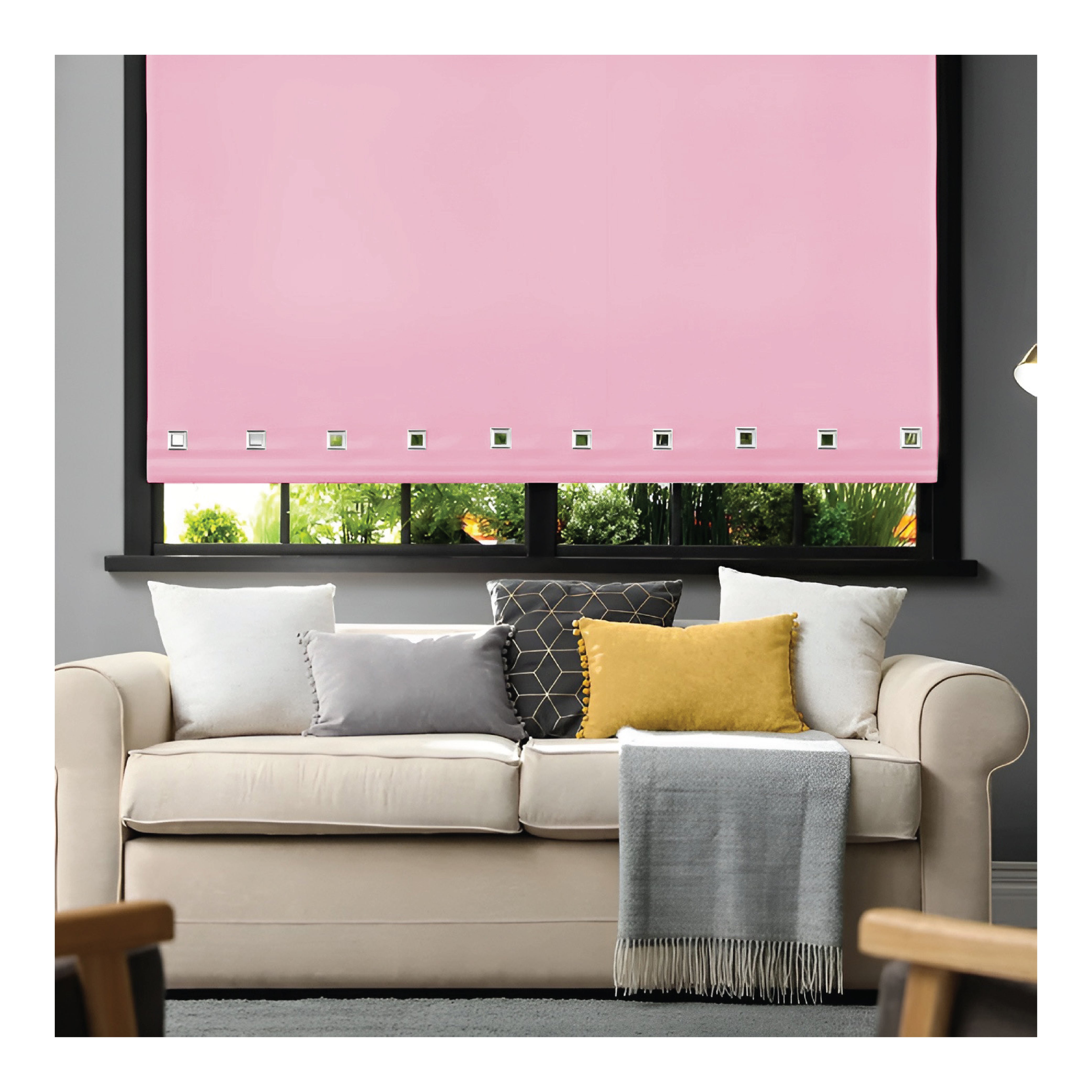 Pink Square Eyelet Blinds