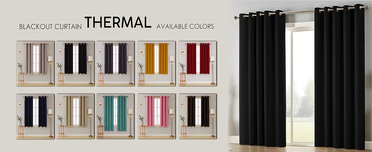 Thermal-insulated blackout curtains