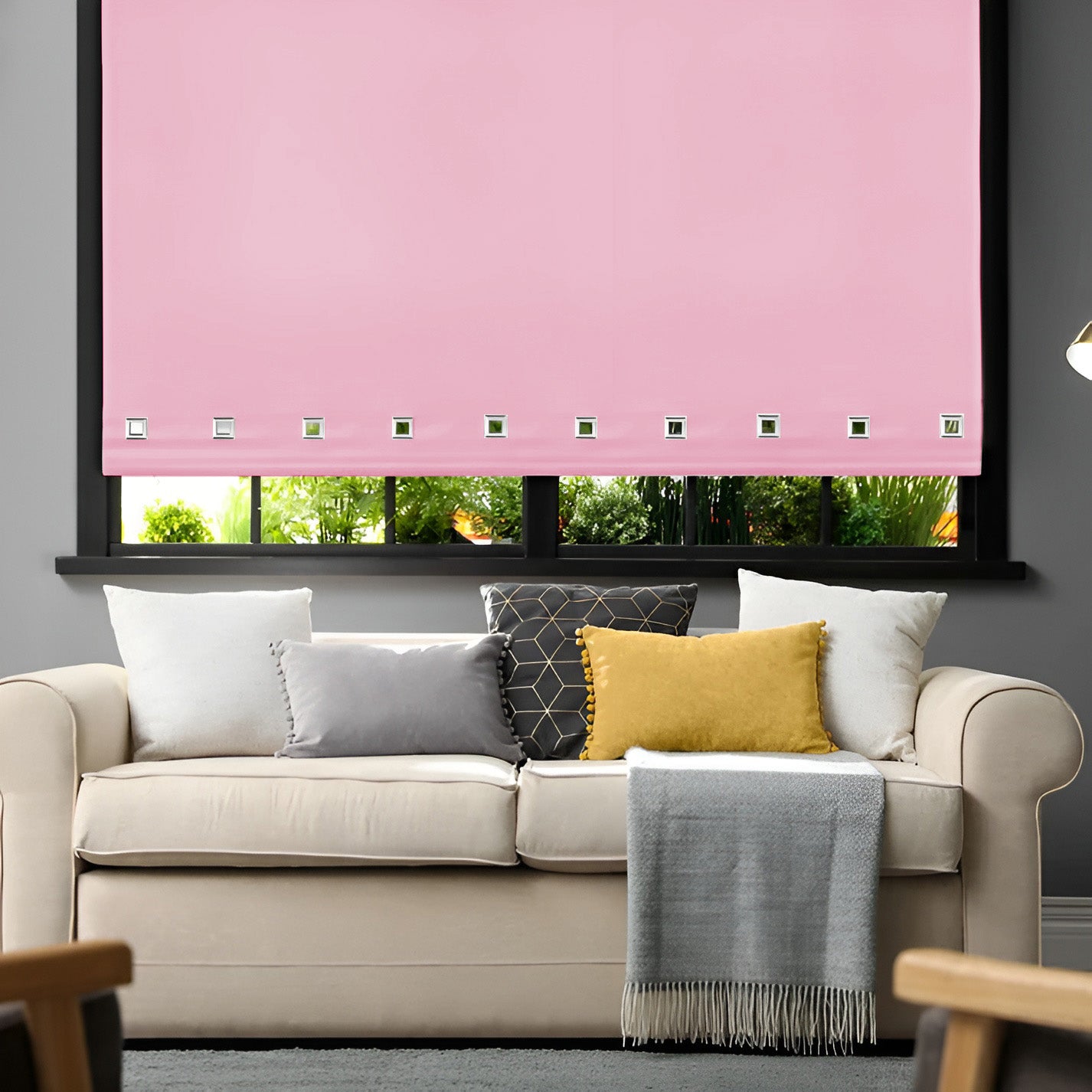 Blackout Square Eyelet Roller Blinds