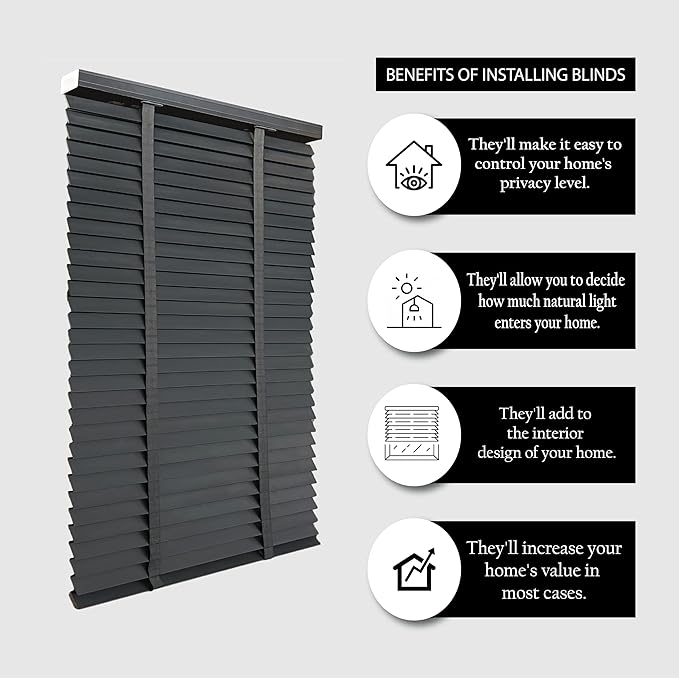 Faux wood Charcoal tape blinds