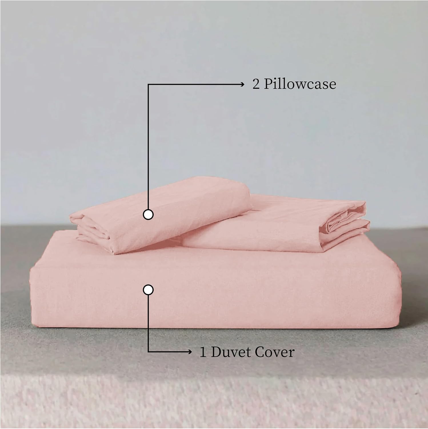 funky gadgets King Size Duvet Cover Sets Blush PInk - Soft Brushed Microfiber Plain Dyed Duvet Cover Sets with Pillow Cases- Bedding Quilt Cover Set.