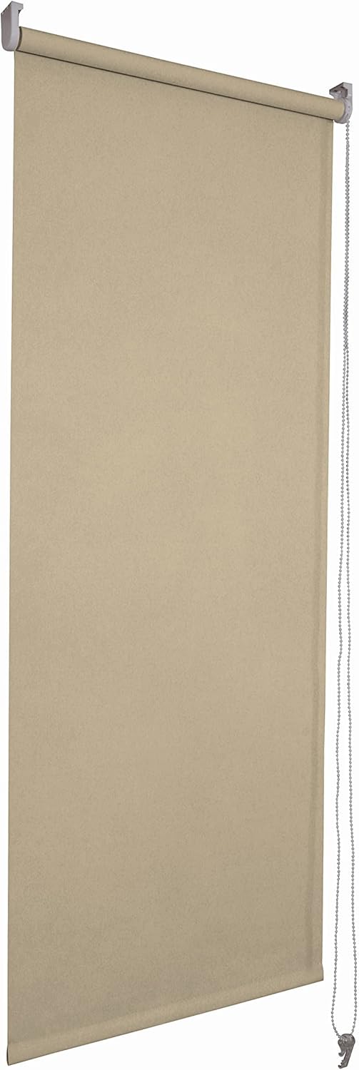 Funky Gadgets Roller Blinds Thermal Blackout Roller Blind, Easy Fit Child Safe Trimmable UV Protection Home Office Window Blinds, Cappuccino