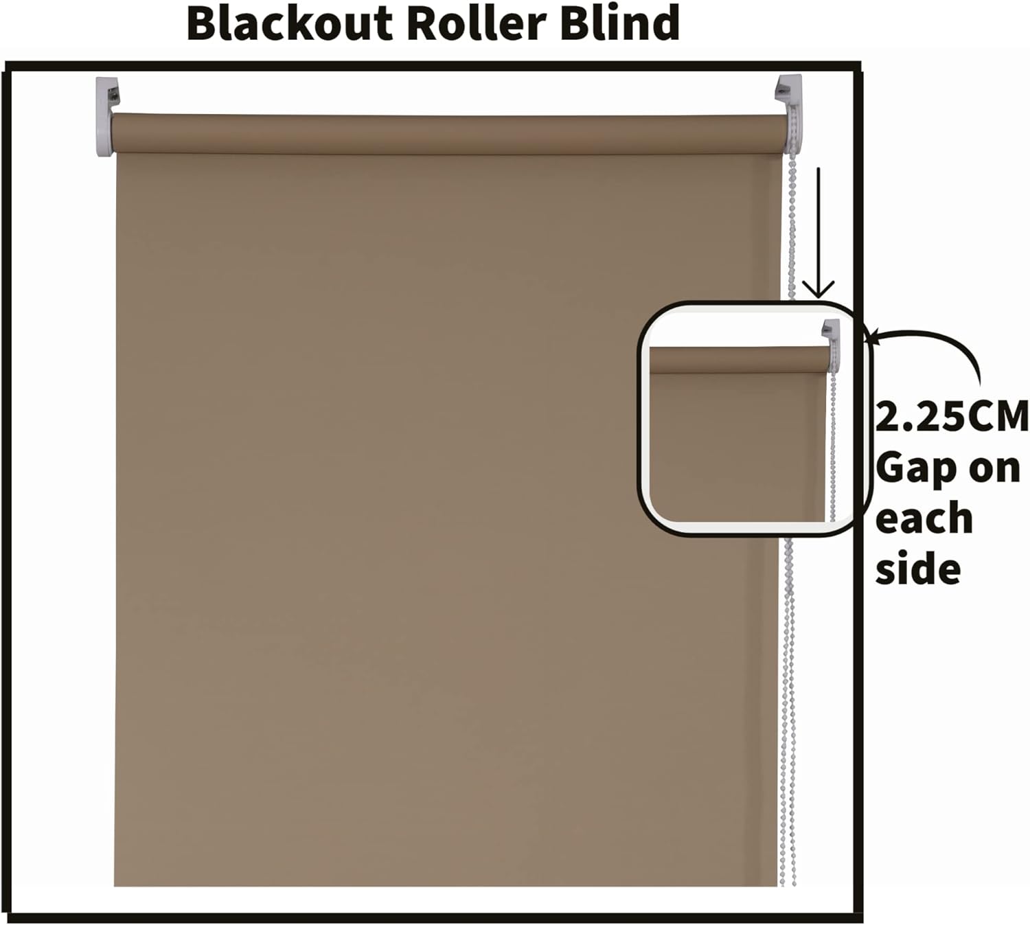 Funky Gadgets Roller Blinds Thermal Blackout Roller Blind, Easy Fit Child Safe Trimmable UV Protection Home Office Window Blinds, Cappuccino
