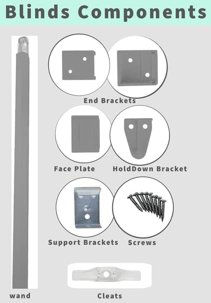 PVC Venetian Blind- Blinds Window 25mm Thin Slats Kitchen Windows Blinds Treatments Easy Fit Curtains Trimmable Fittings Home Office - Grey