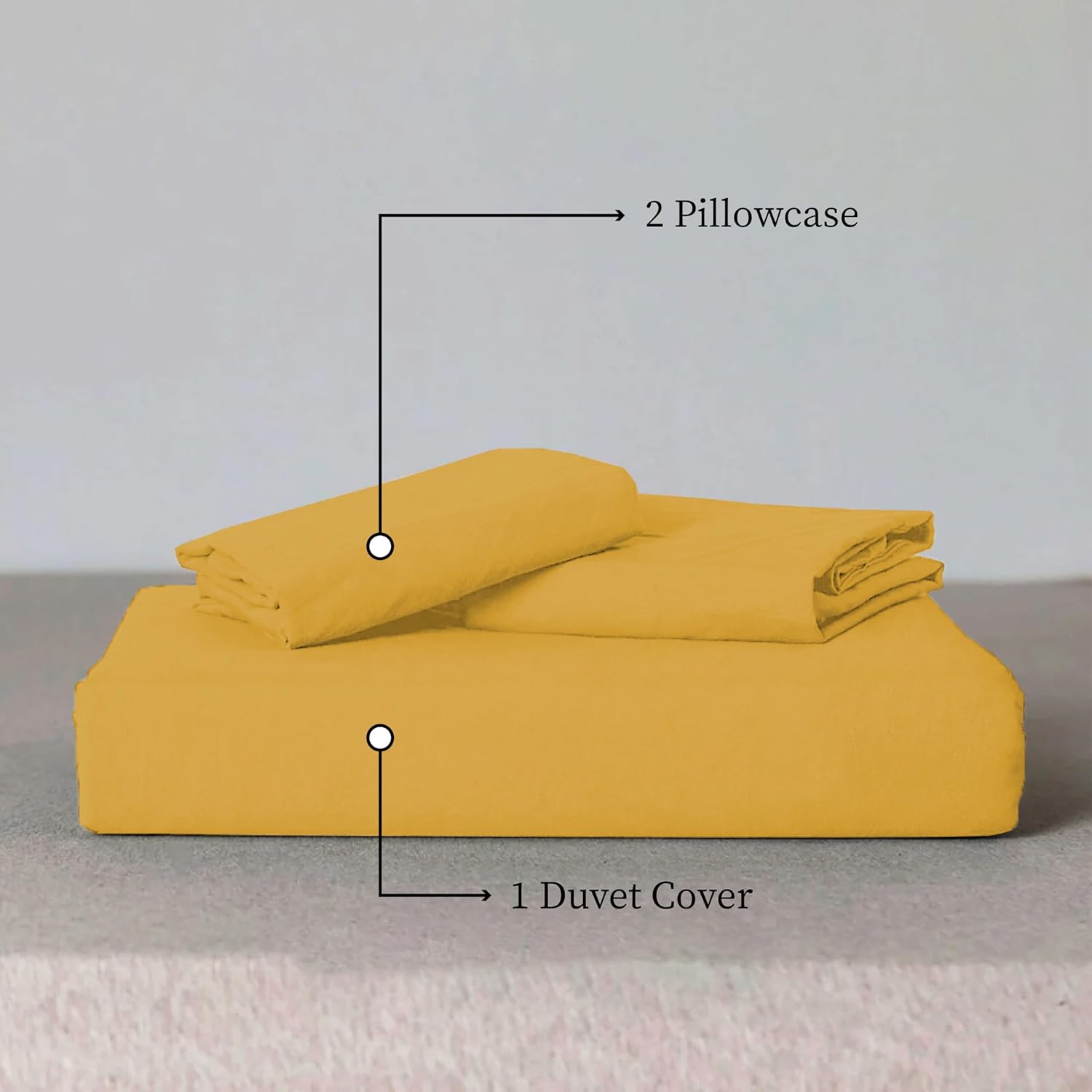 funky gadgets Duvet Cover Set – Soft Brushed Microfiber Plain Dyed Duvet Cover Sets with Pillow Case- Bedding Quilt Cover Set (Yellow)