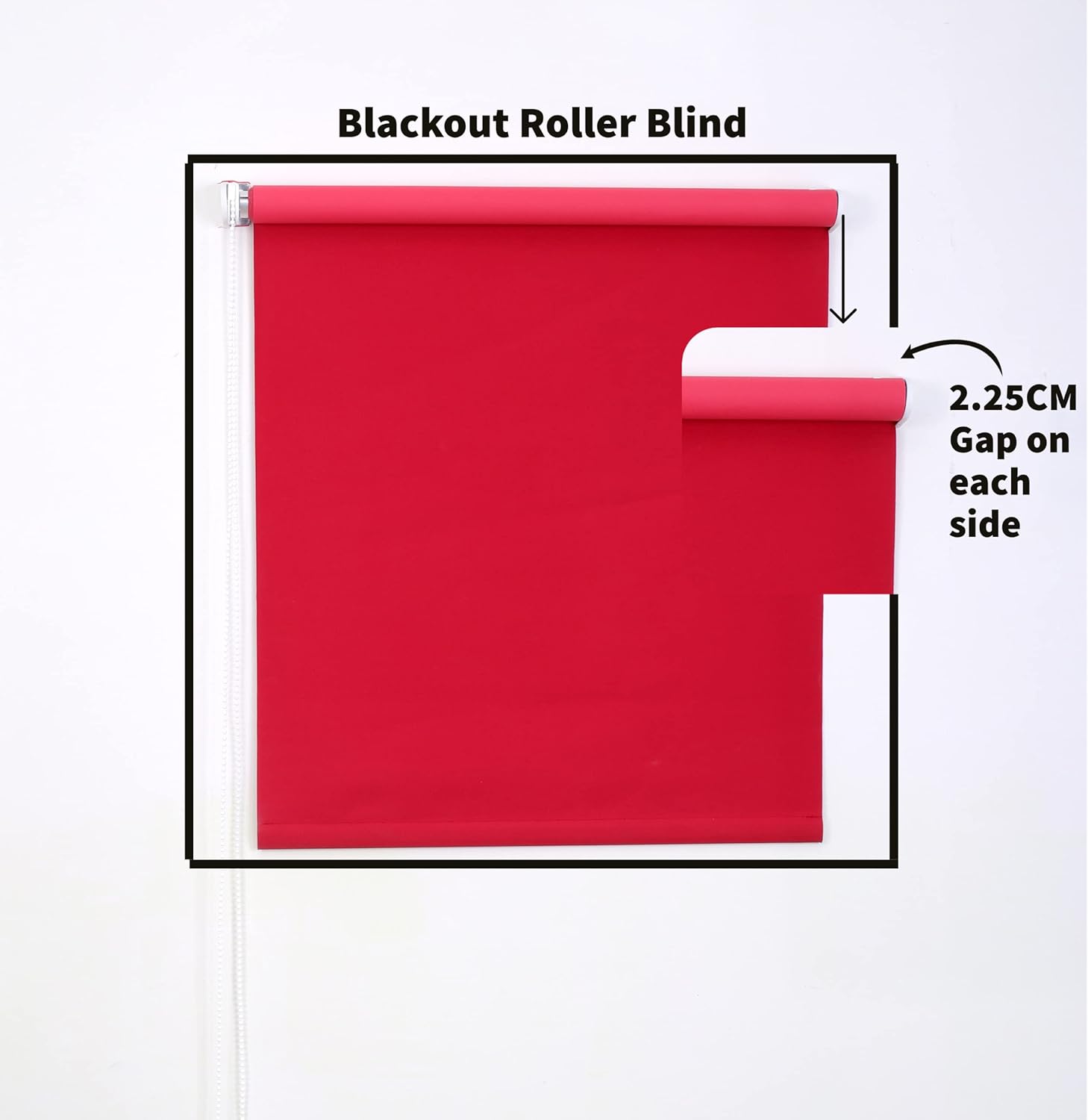 Funky Gadgets Roller Blinds Thermal Blackout Roller Blind, Easy Fit Child Safe Trimmable UV Protection Home Office, Kitchen Window Blinds, Red Blind