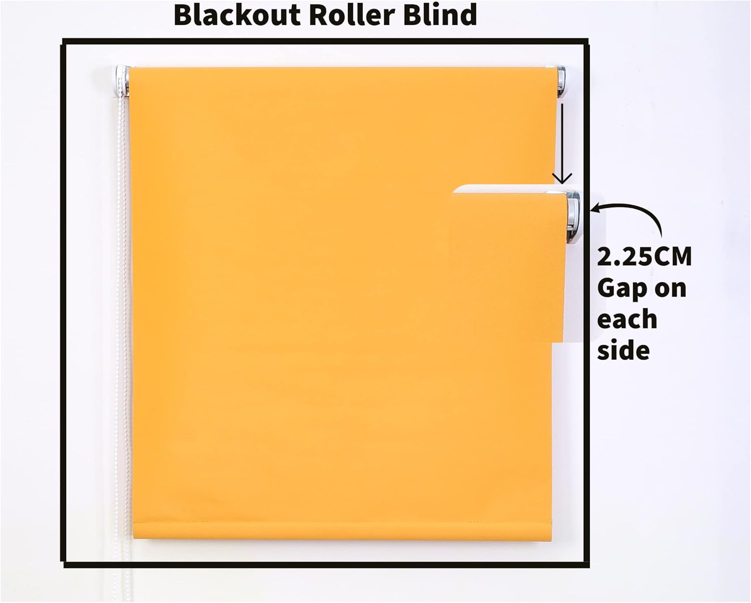 Funky Gadgets Roller Blinds Thermal Blackout Roller Blind, Easy Fit Child Safe Trimmable UV Protection Home Office Window Blinds, Ochre/Yellow Blind
