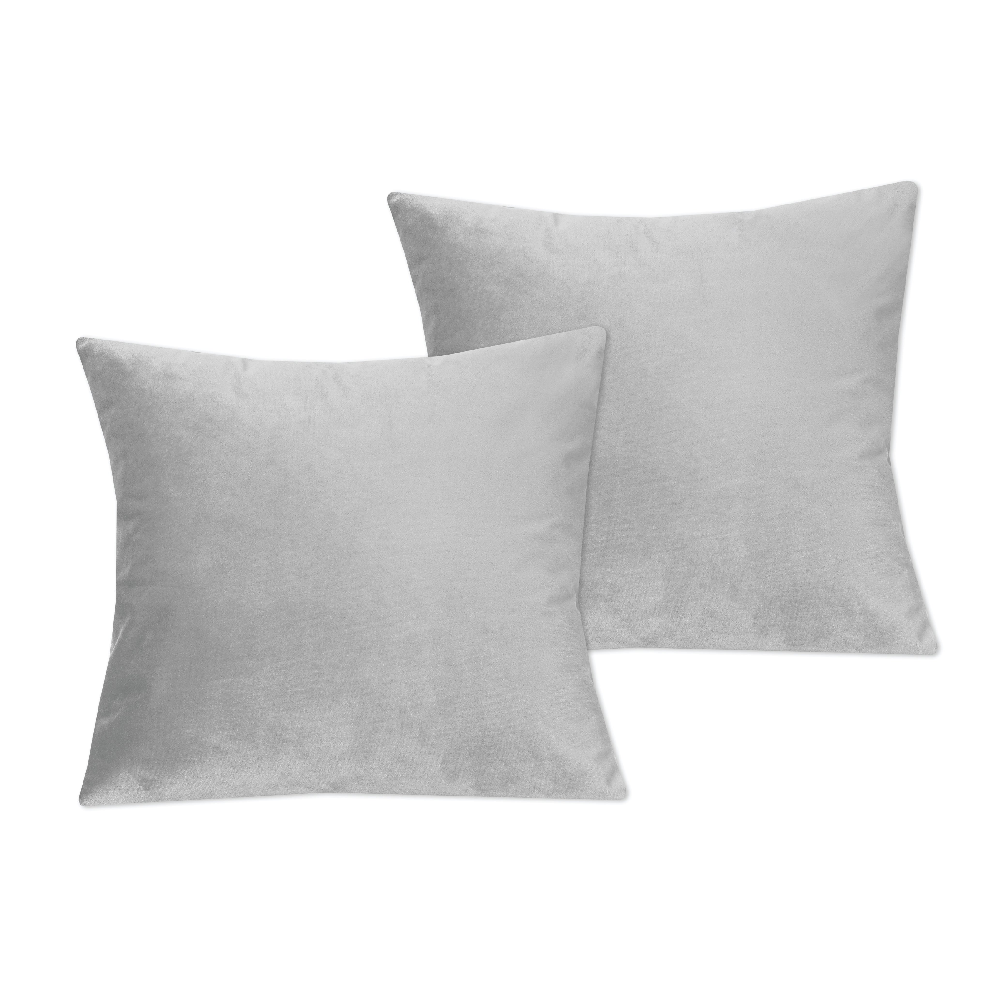 Velvet Cushion Covers 45 x 45 cm - Silver grey