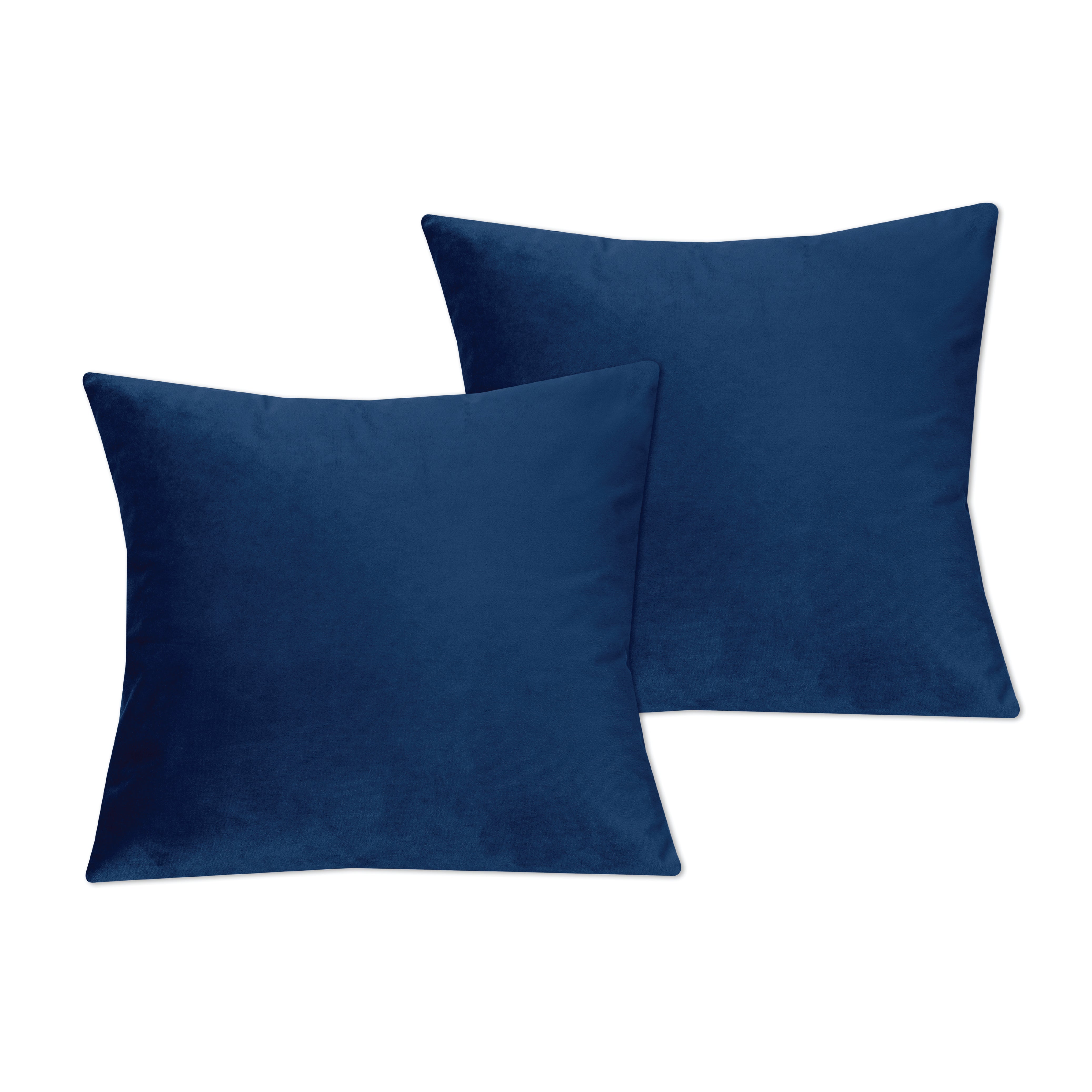 Velvet Cushion Covers 45 x 45 cm - Navy blue