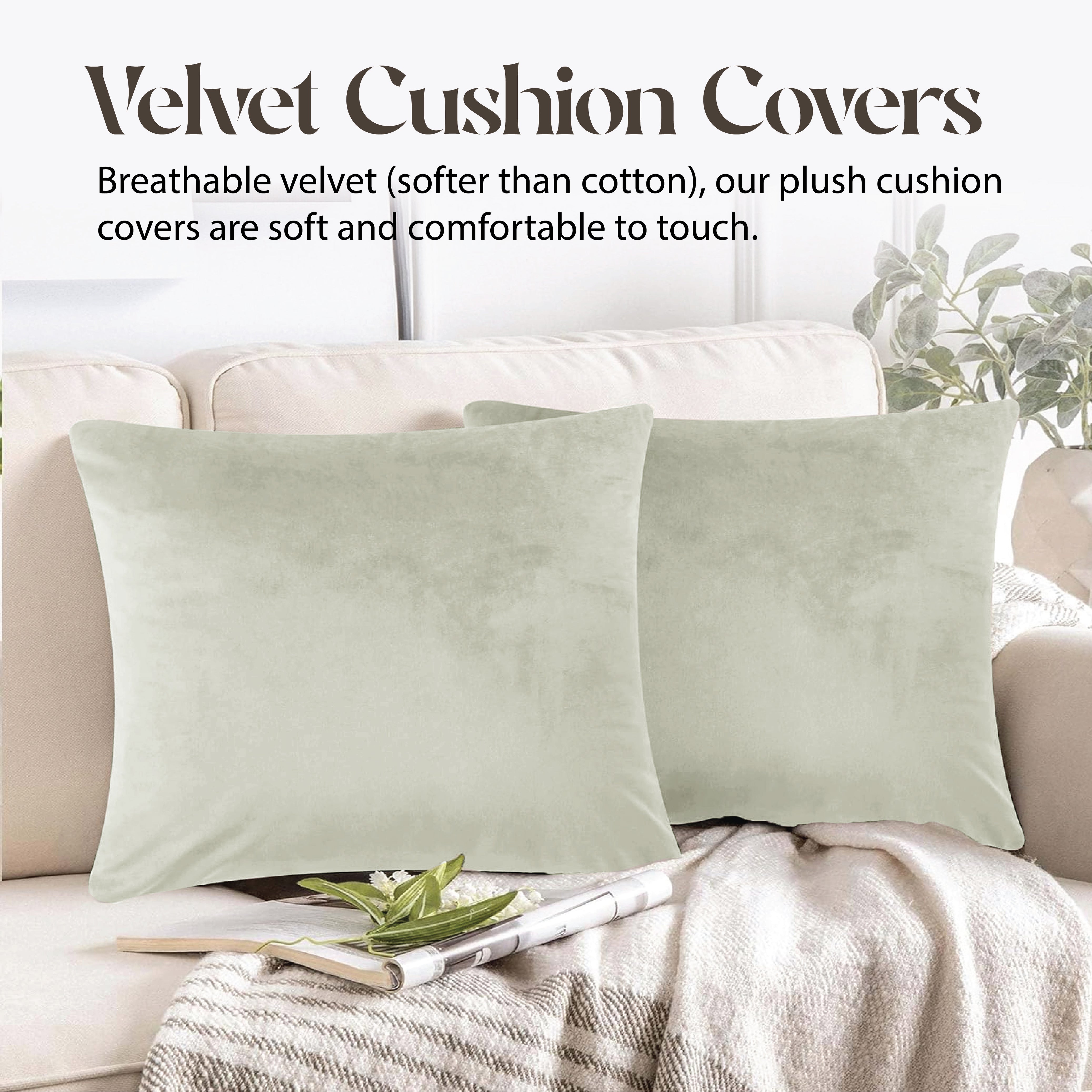Velvet Cushion Covers 45 x 45 cm - Cream