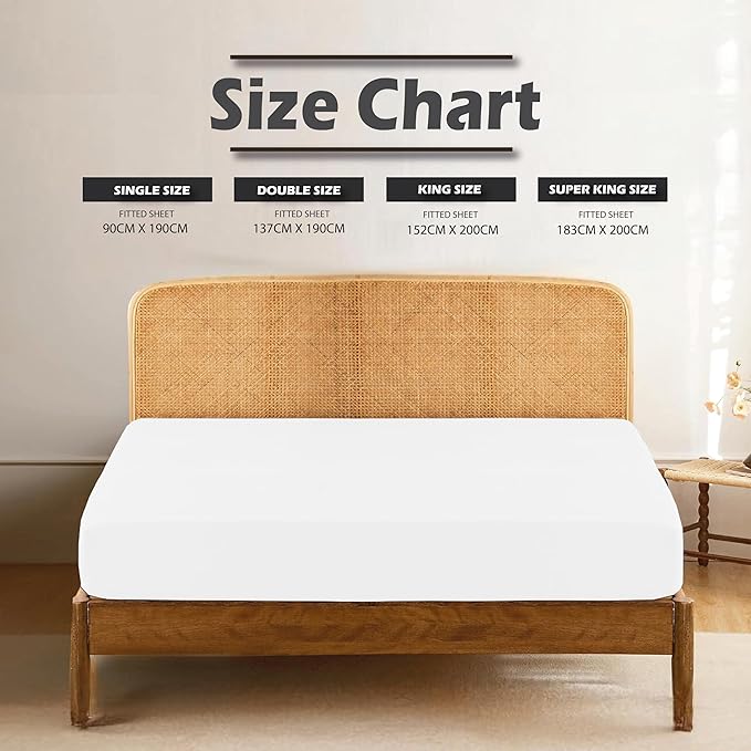 30cm Deep White Fitted Sheets