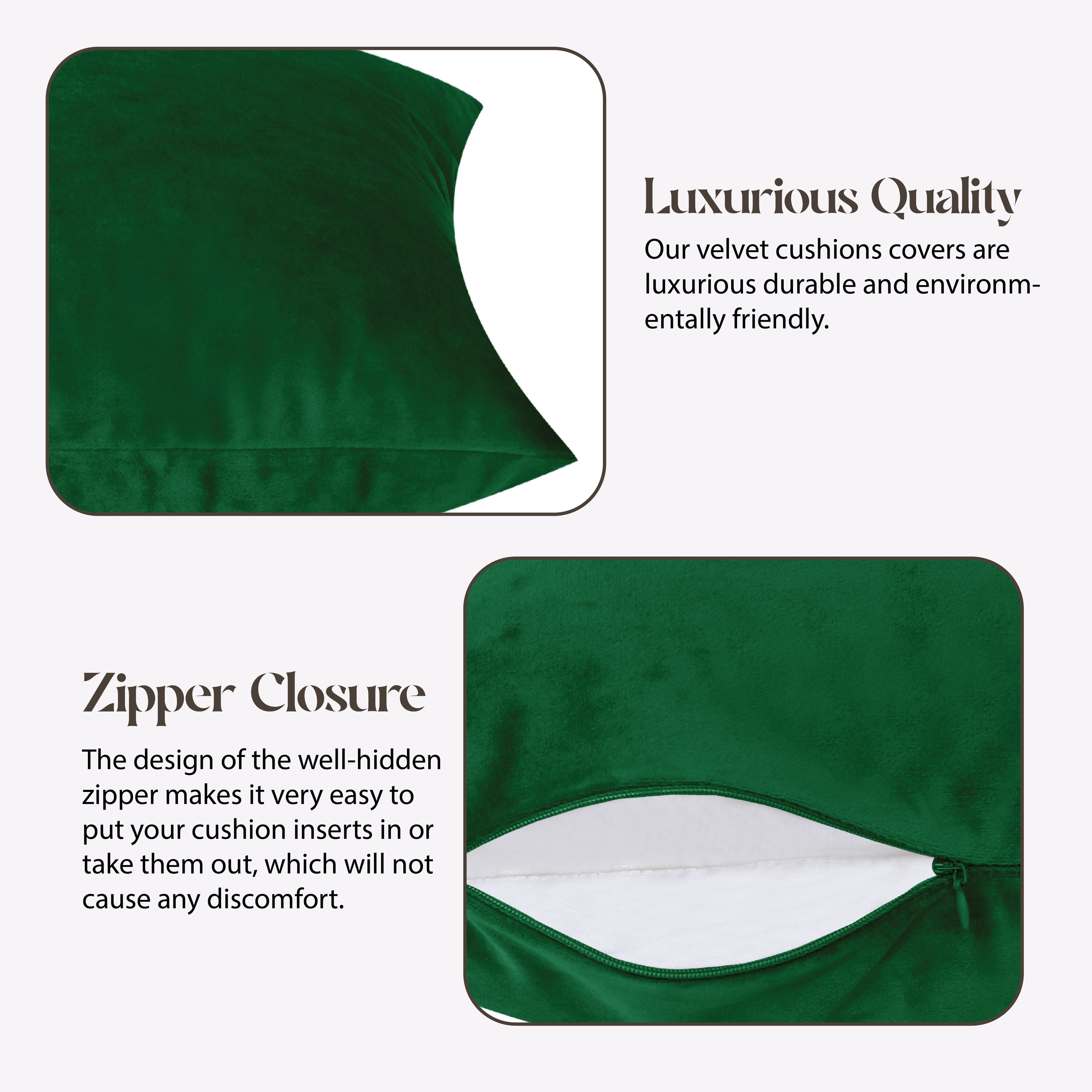 Velvet Cushion Covers 45 x 45 cm - Green