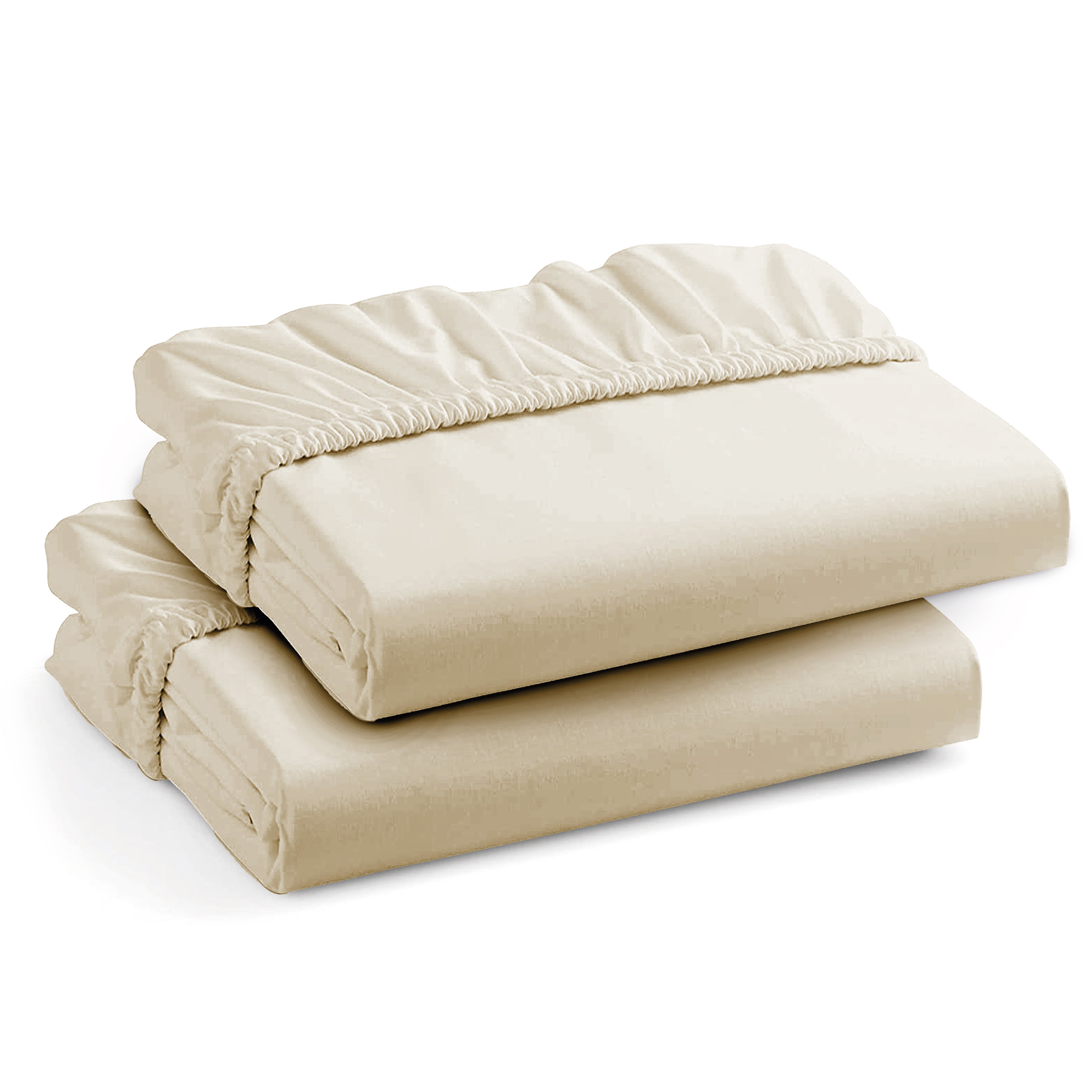 Funky gadgets Cream Luxury Poly Cotton Extra Deep Fitted Sheet Bed Sheets Bedding Set Mattress Toper Bedsheets Easy wash Fabric Pocket Bedding Sets