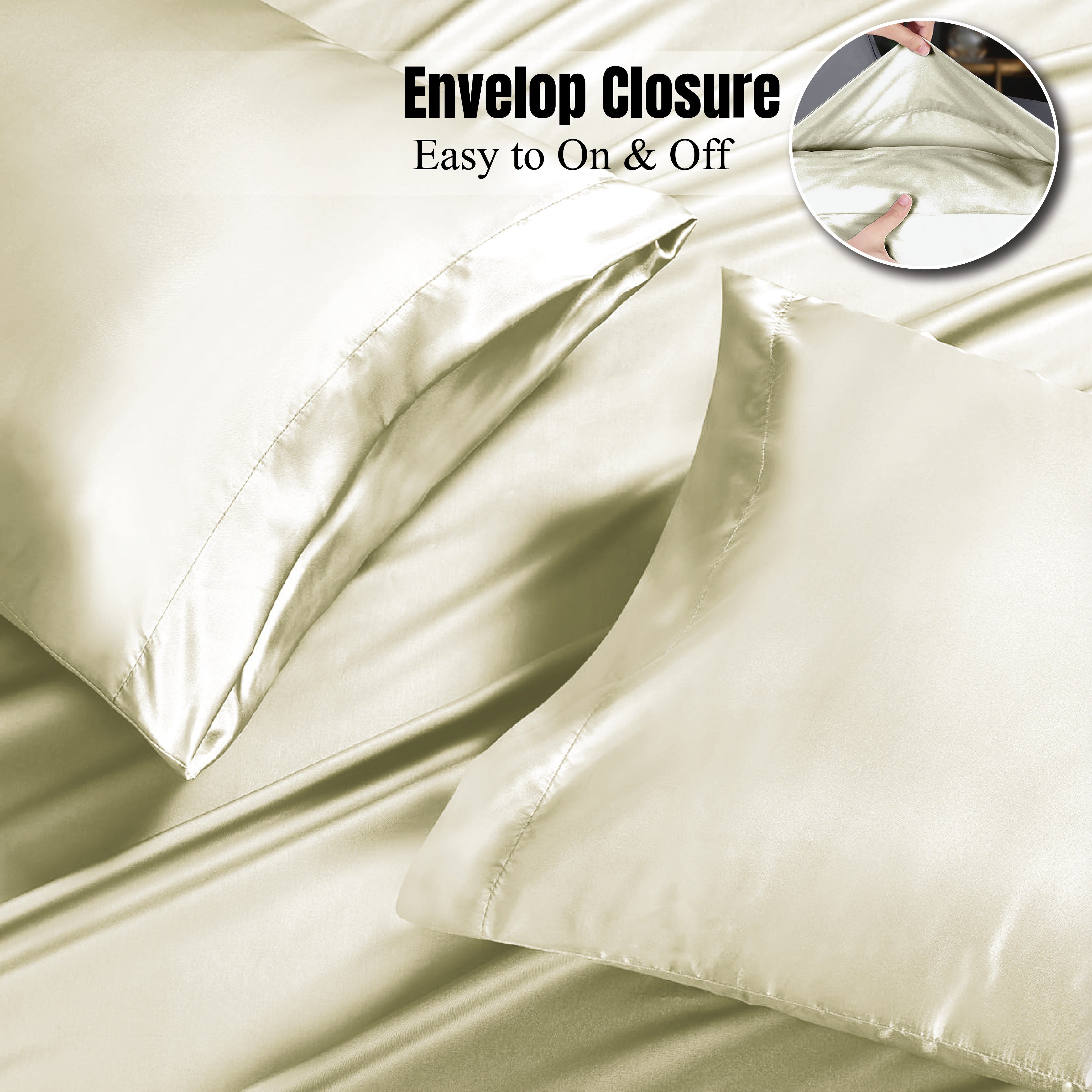  Envelope closure silk pillowcase