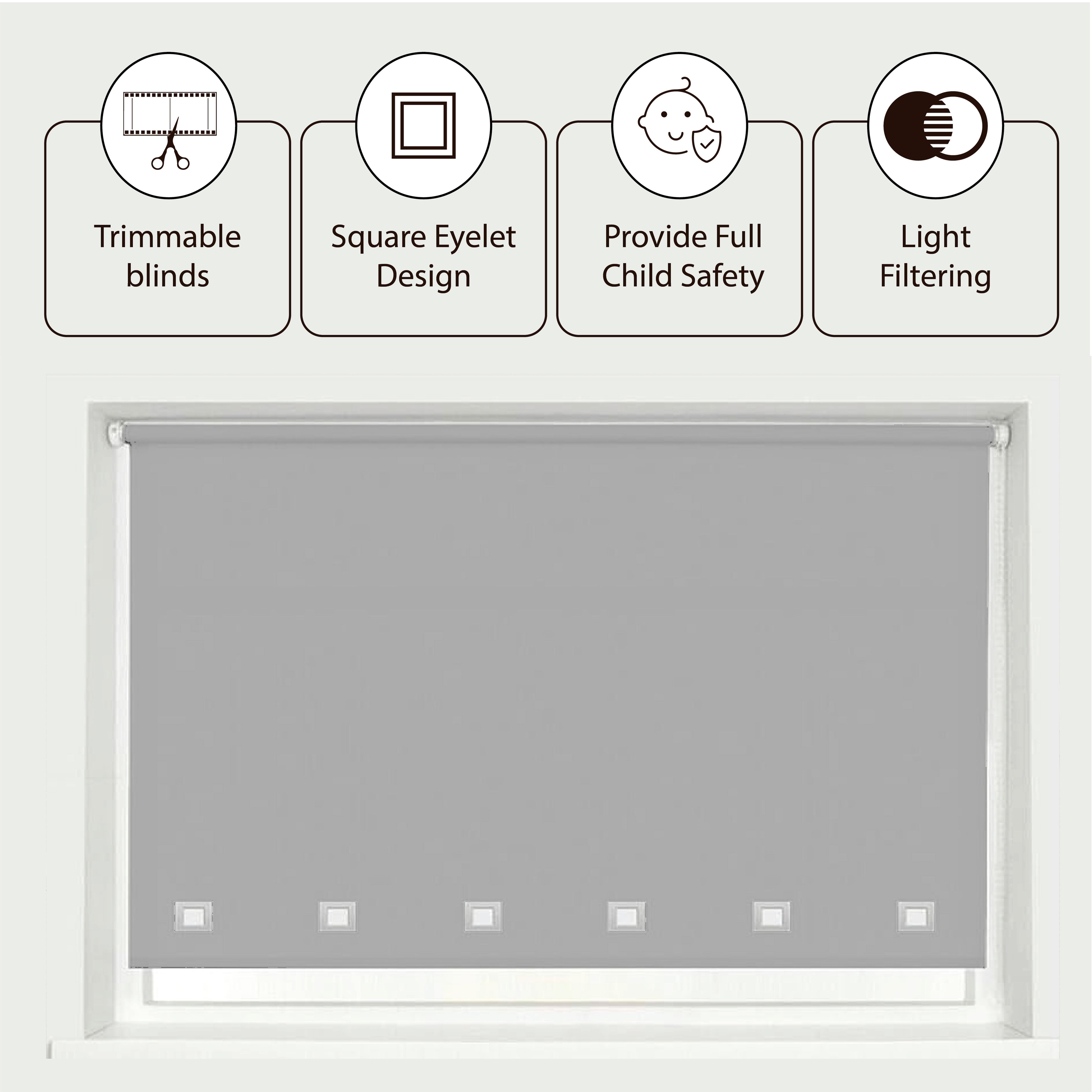 Silver Square Eyelet Blinds