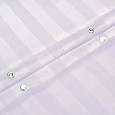 Microfiber Satin Stripe Duvet Cover Set Luxury Hotel Bedding Sets with Pillowcases Breathable Ultra Soft Reversible - White