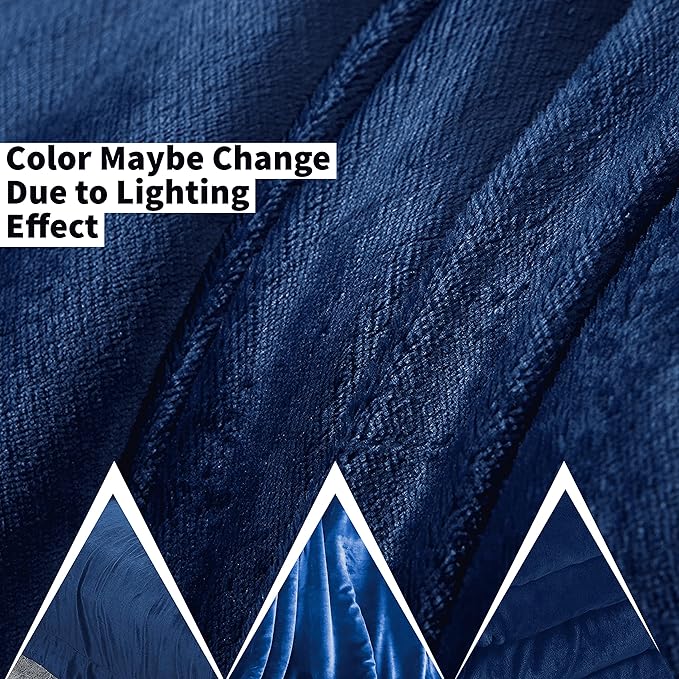 Funky gadgets Sherpa Fleece Navy Blanket Bed Throws Blankets For Sofas Fluffy Soft Thick Warm Blanket- Blanket Throws for Travel