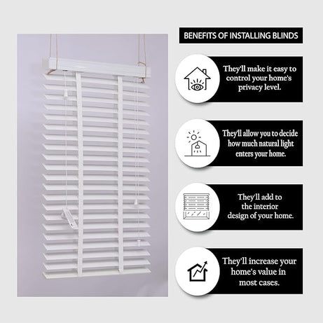 Faux wood White tape blinds 