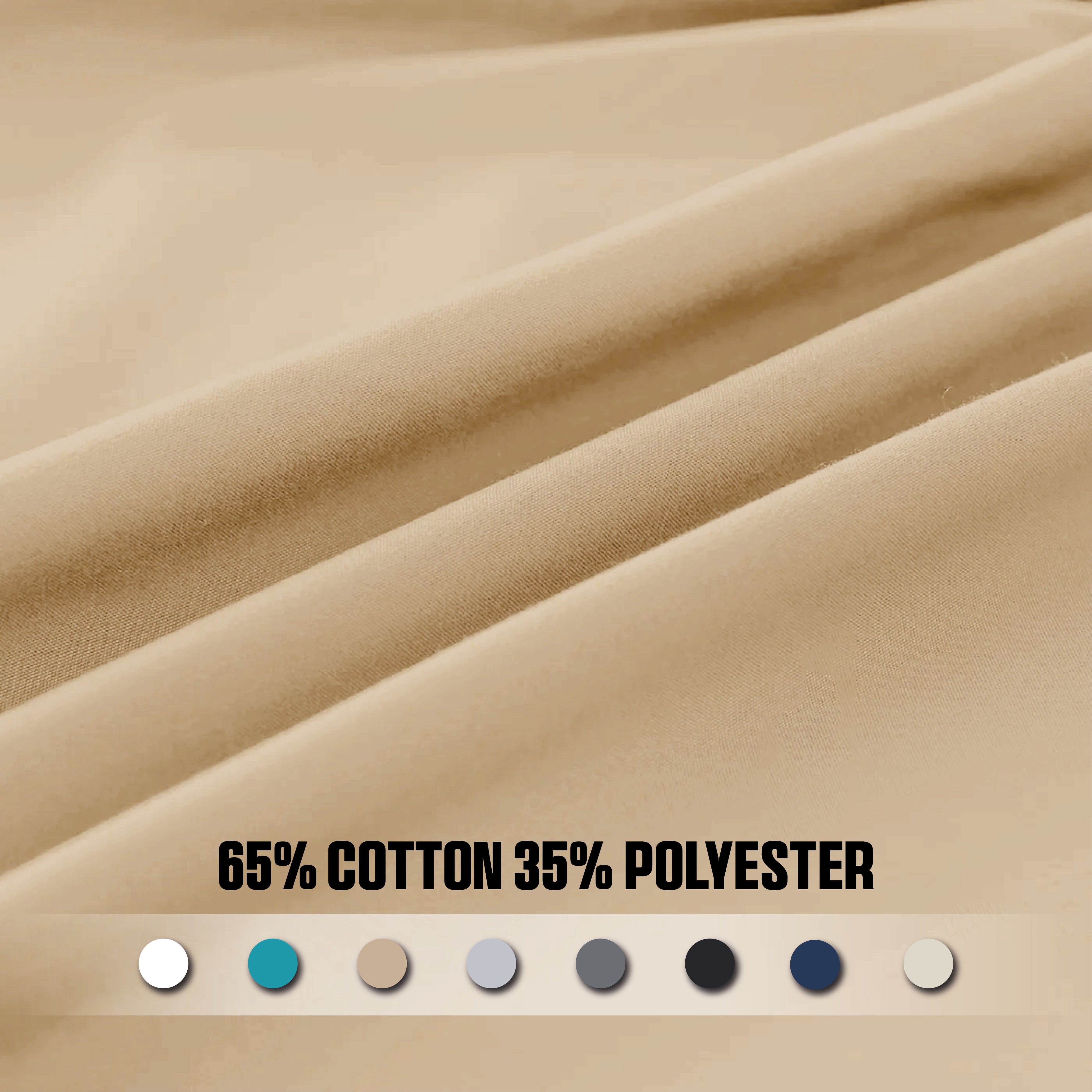 Funky gadgets Beige Luxury Poly Cotton Extra Deep Fitted Sheet Bed Sheets Bedding Set Mattress Toper Bedsheets Easy wash Fabric Pocket Bedding Sets