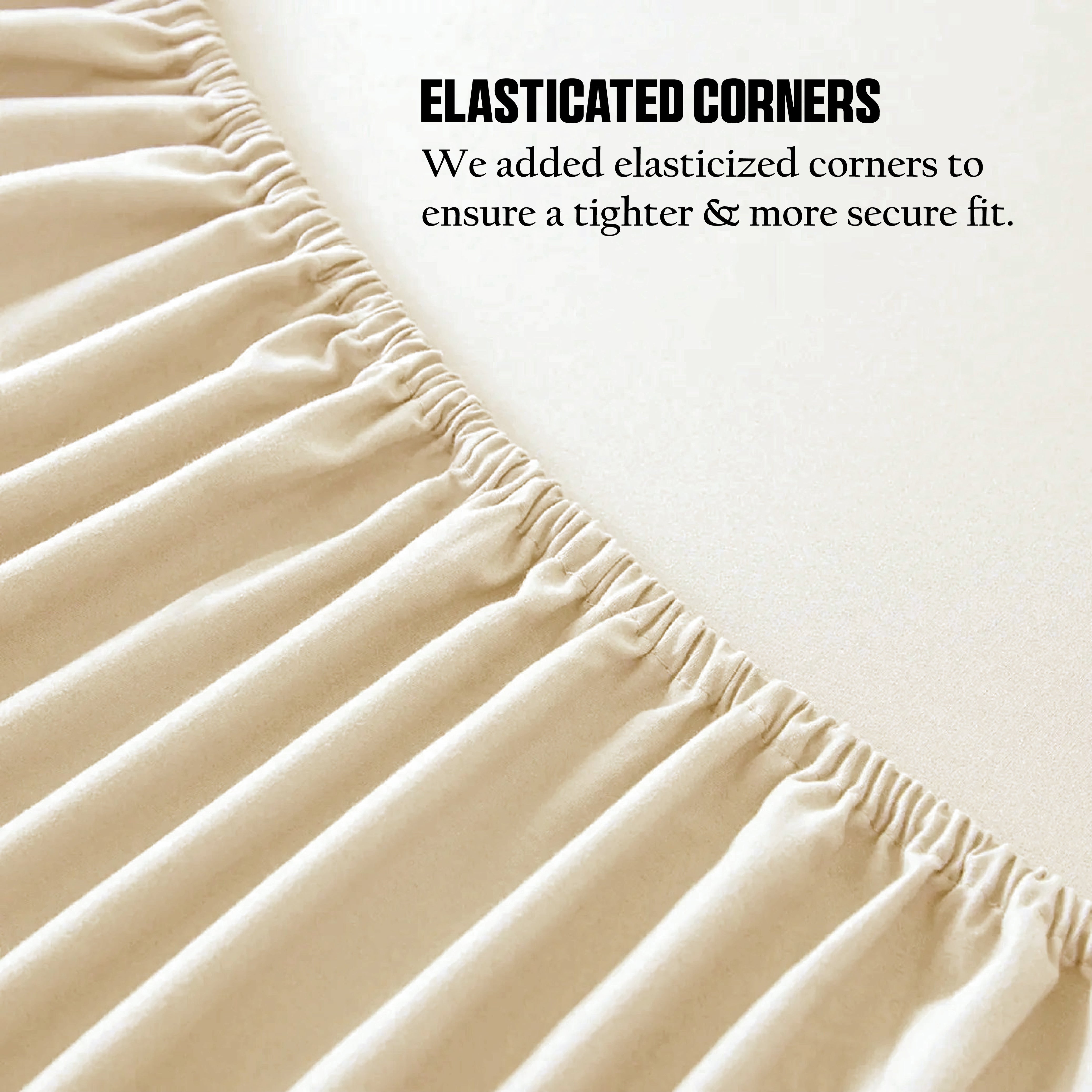 Funky gadgets Cream Luxury Poly Cotton Extra Deep Fitted Sheet Bed Sheets Bedding Set Mattress Toper Bedsheets Easy wash Fabric Pocket Bedding Sets