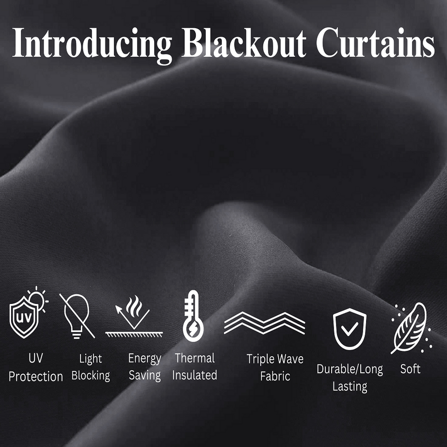 Machine-washable blackout curtains
