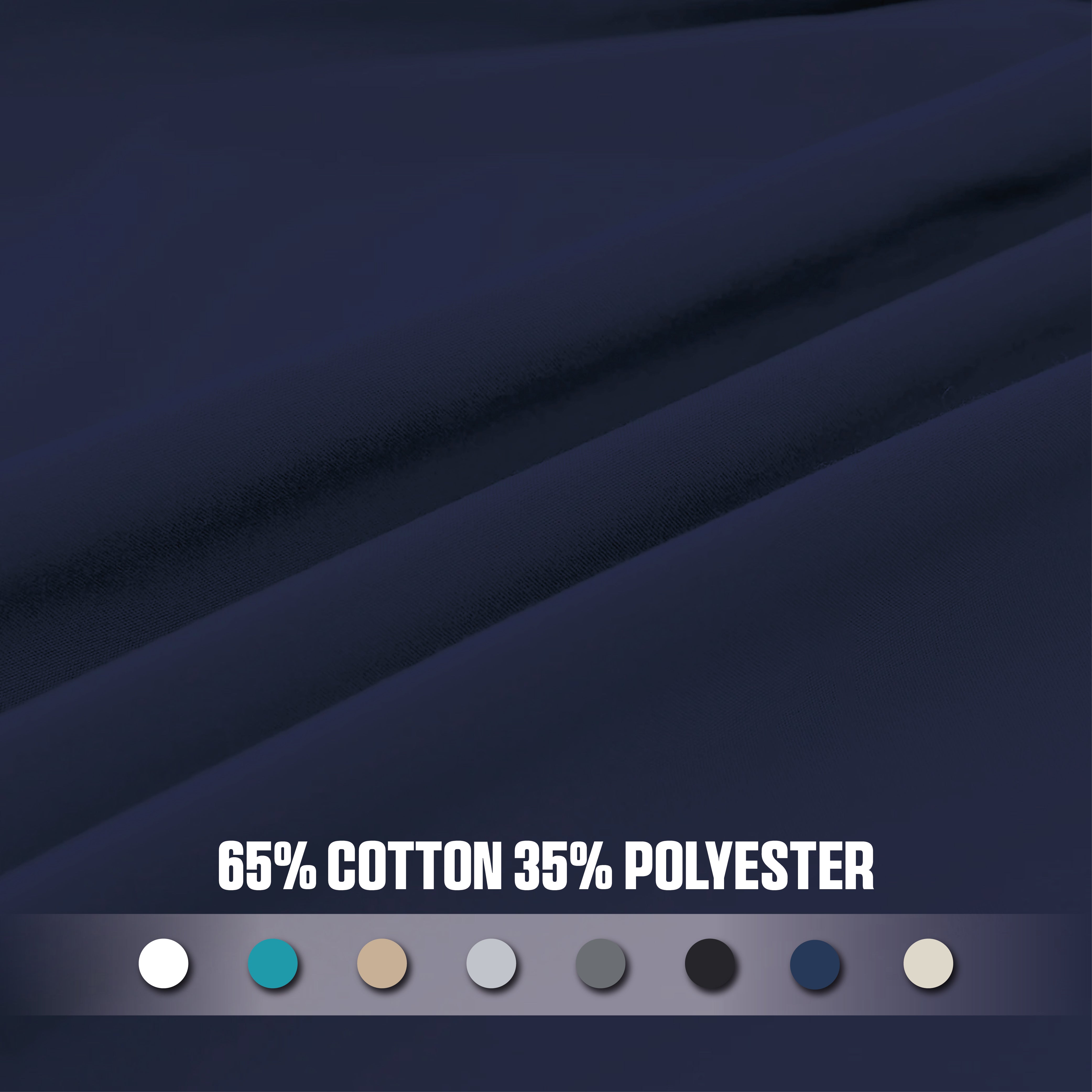 Funky gadgets Navy Luxury Poly Cotton Extra Deep Fitted Sheet Bed Sheets Bedding Set Mattress Toper Bedsheets Easy wash Fabric Pocket Bedding Sets