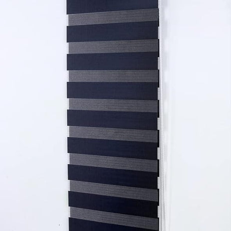 Funky Gadgets Black Day Night Blinds Double Layer Sheer Fabric blinds Windows Curtains For Bedroom Easy Fit Drilling & No Drilling Opaque Shades Zebra Roller Blinds