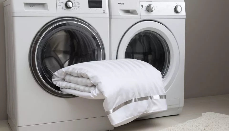 Microfiber Satin Stripe Duvet Cover Set Luxury Hotel Bedding Sets with Pillowcases Breathable Ultra Soft Reversible - White