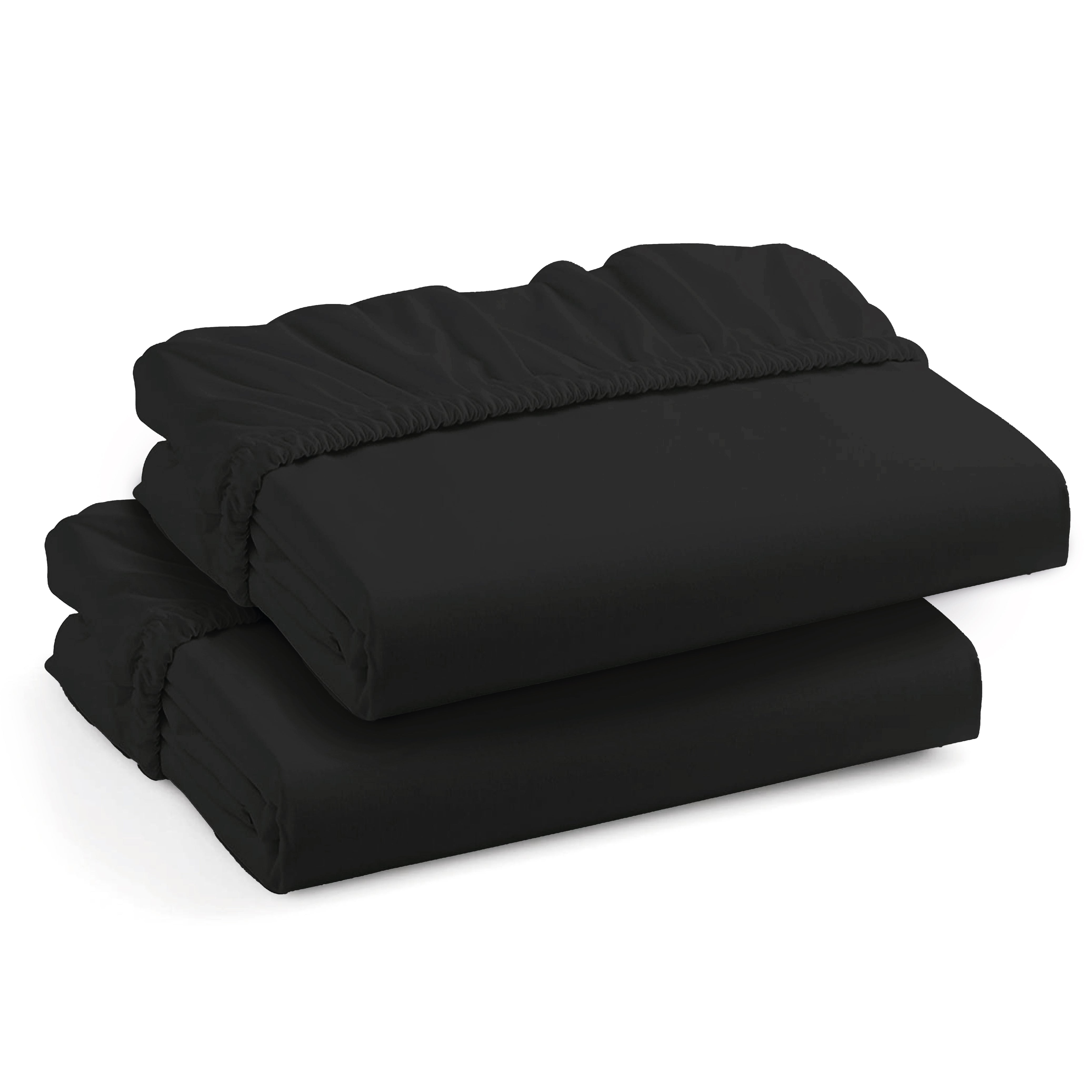 Funky gadgets Black Luxury Poly Cotton Extra Deep Fitted Sheet Bed Sheets Bedding Set Mattress Toper Bedsheets Easy wash Fabric Pocket Bedding Sets