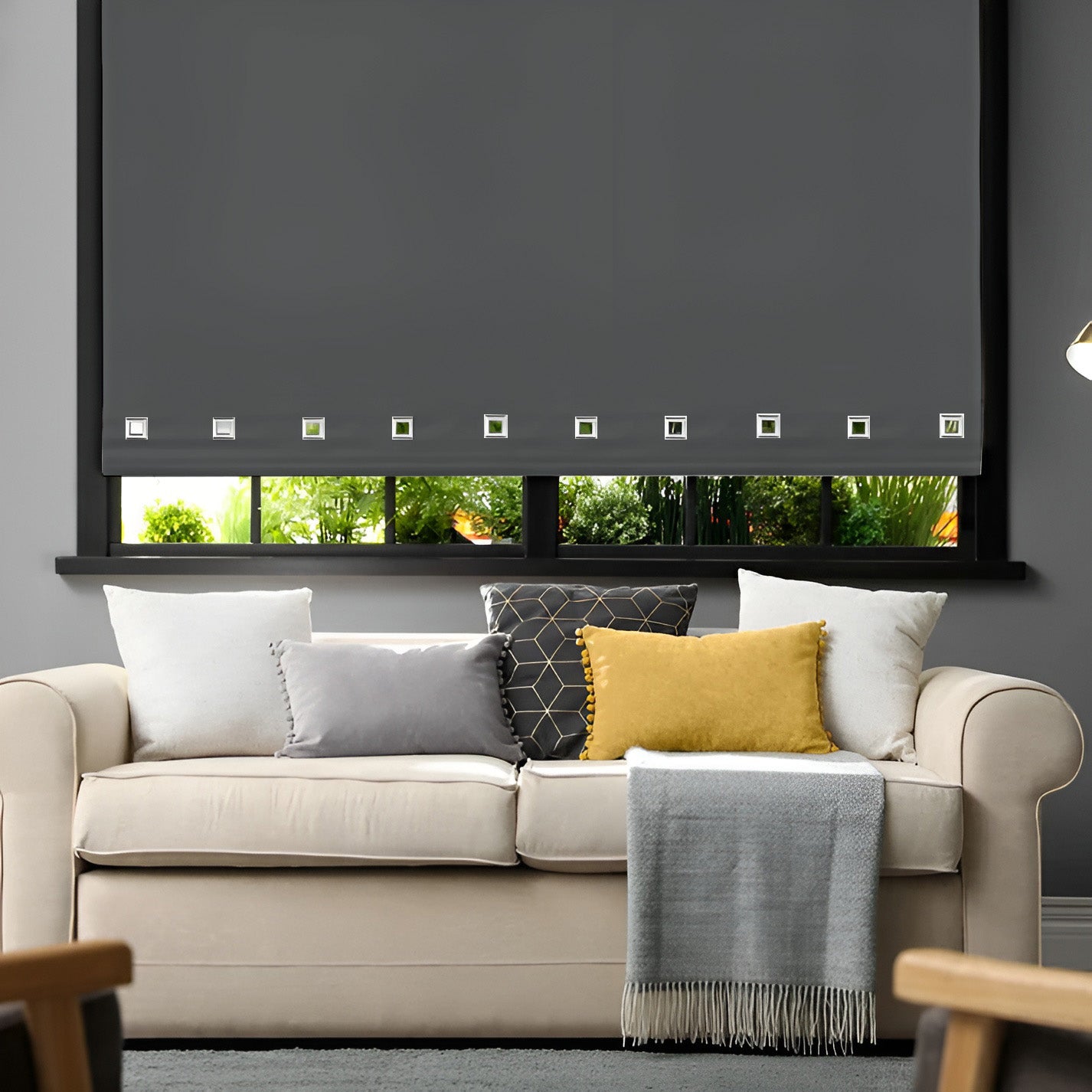 Fabric Square Eyelet Roller Blinds