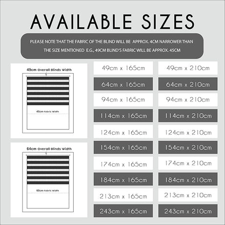 Funky Gadgets White Day Night Blinds Double Layer Sheer Fabric blinds Windows Curtains For Bedroom Easy Fit Drilling & No Drilling Opaque Shades Zebra Roller Blinds