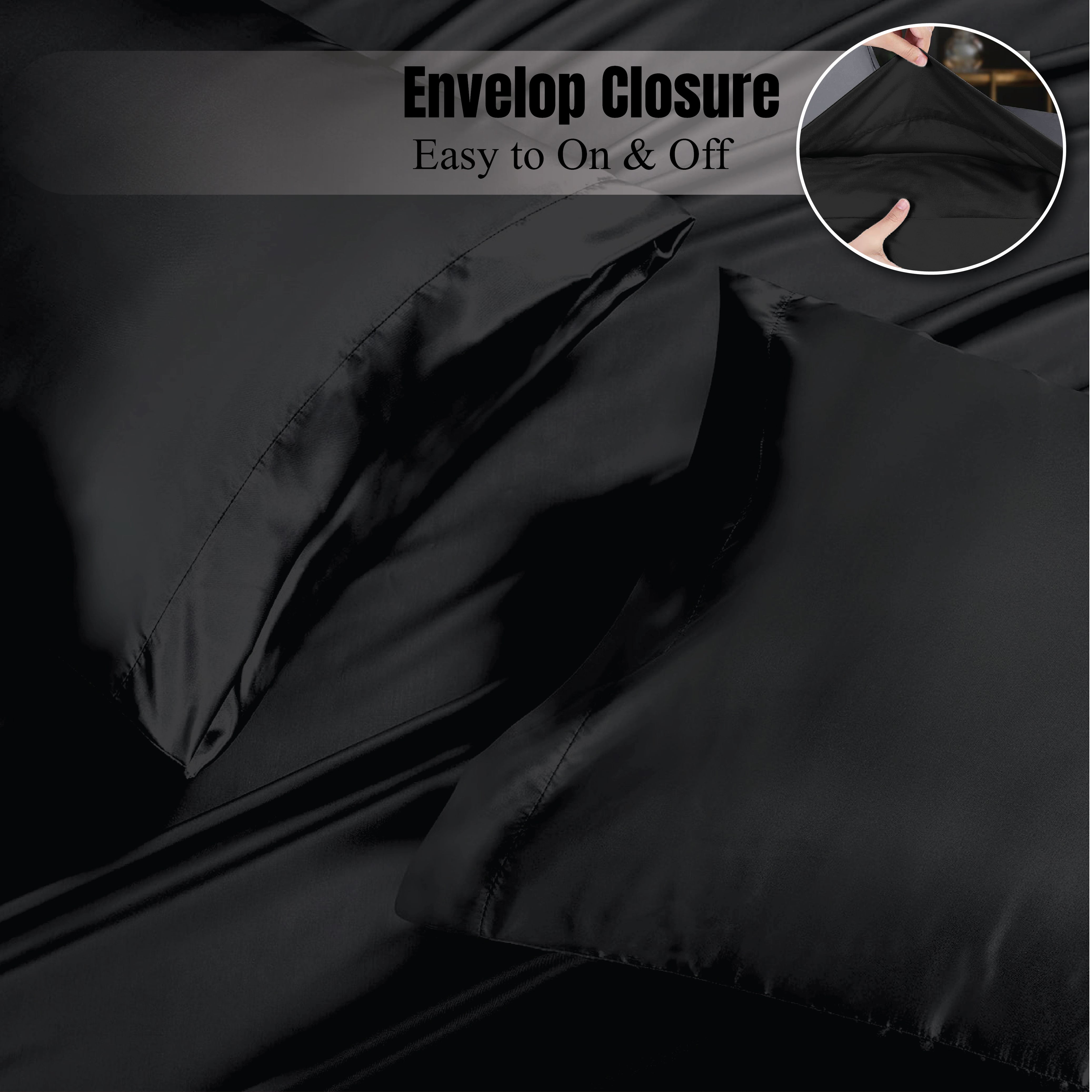  Envelope closure silk pillowcase