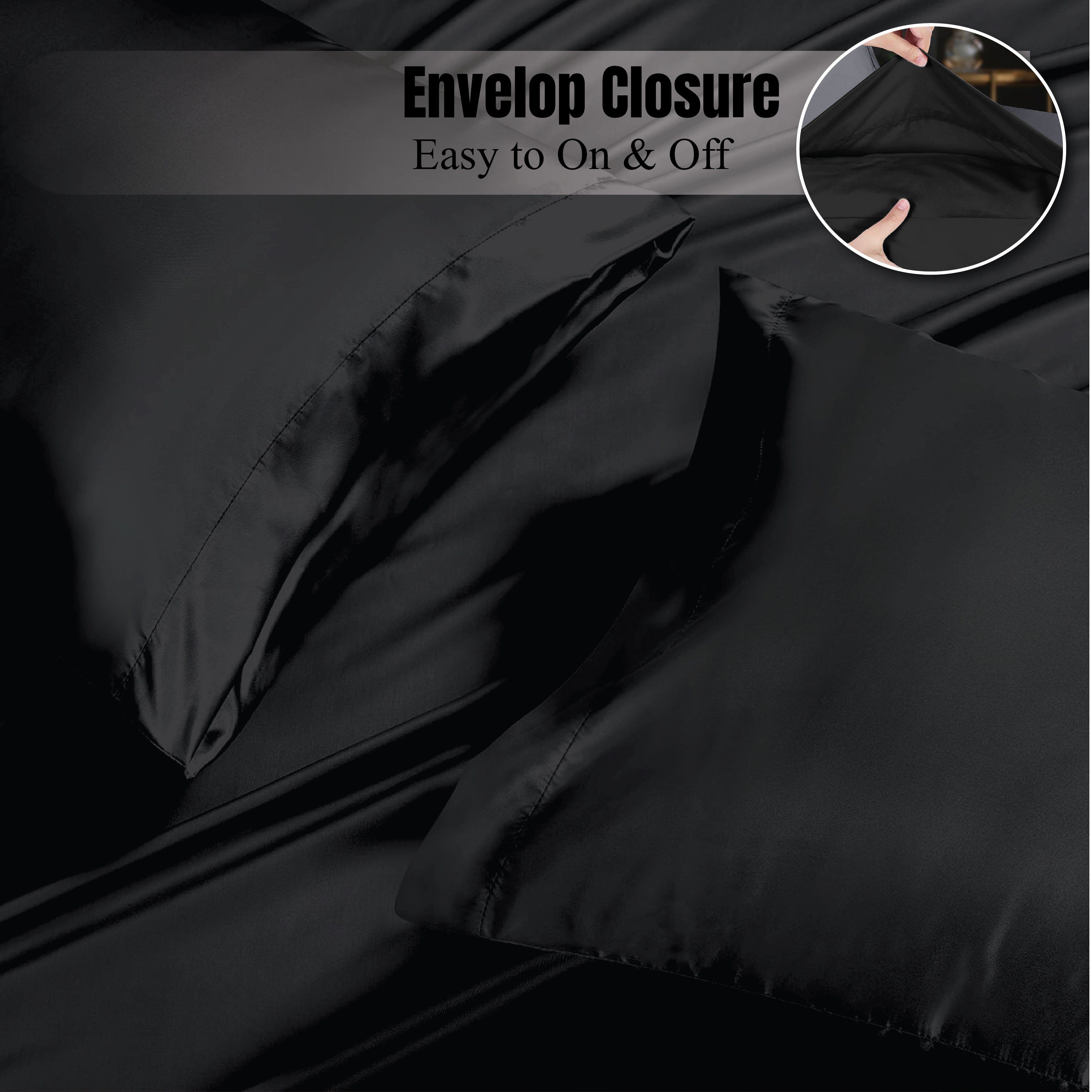  Envelope closure silk pillowcase