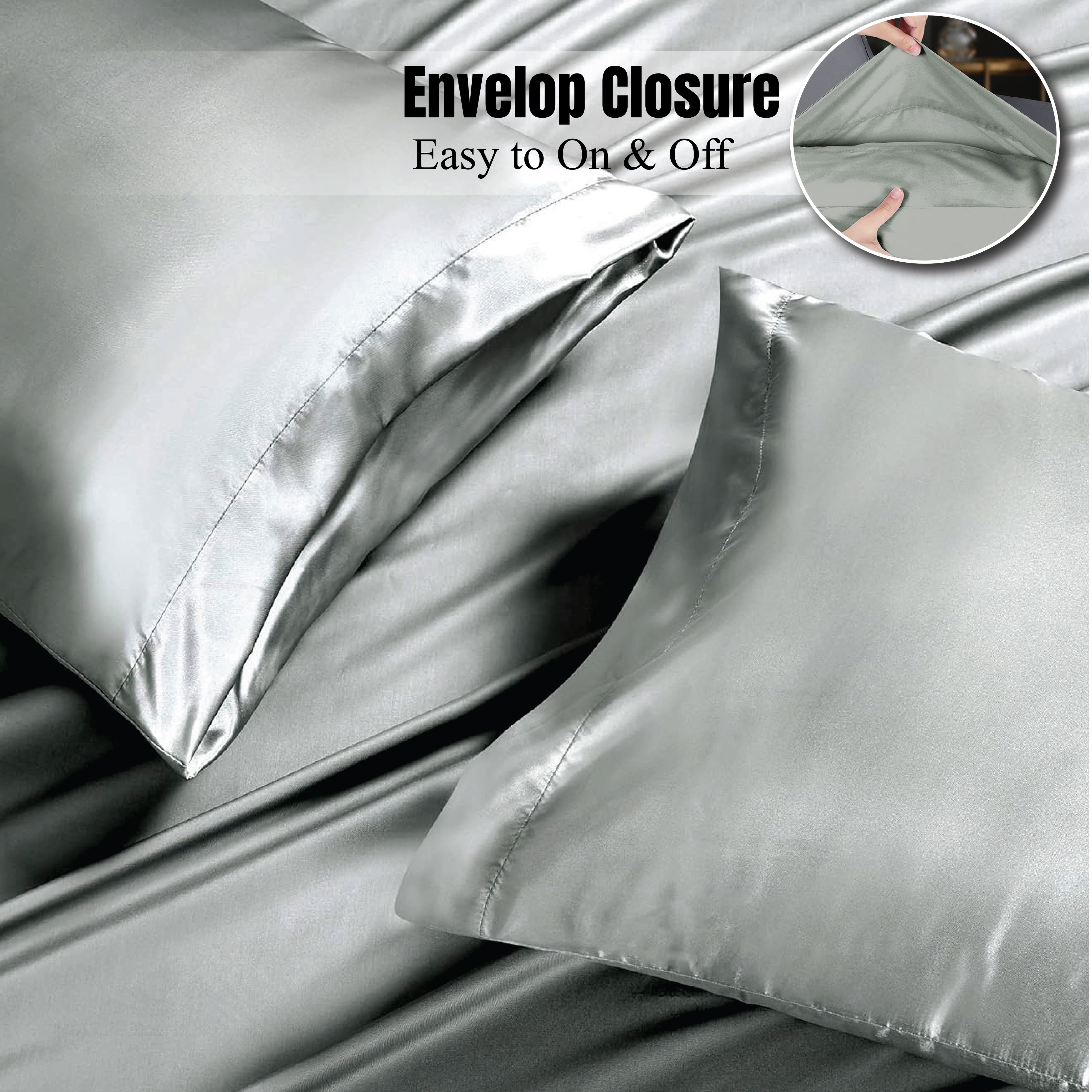  Envelope closure silk pillowcase