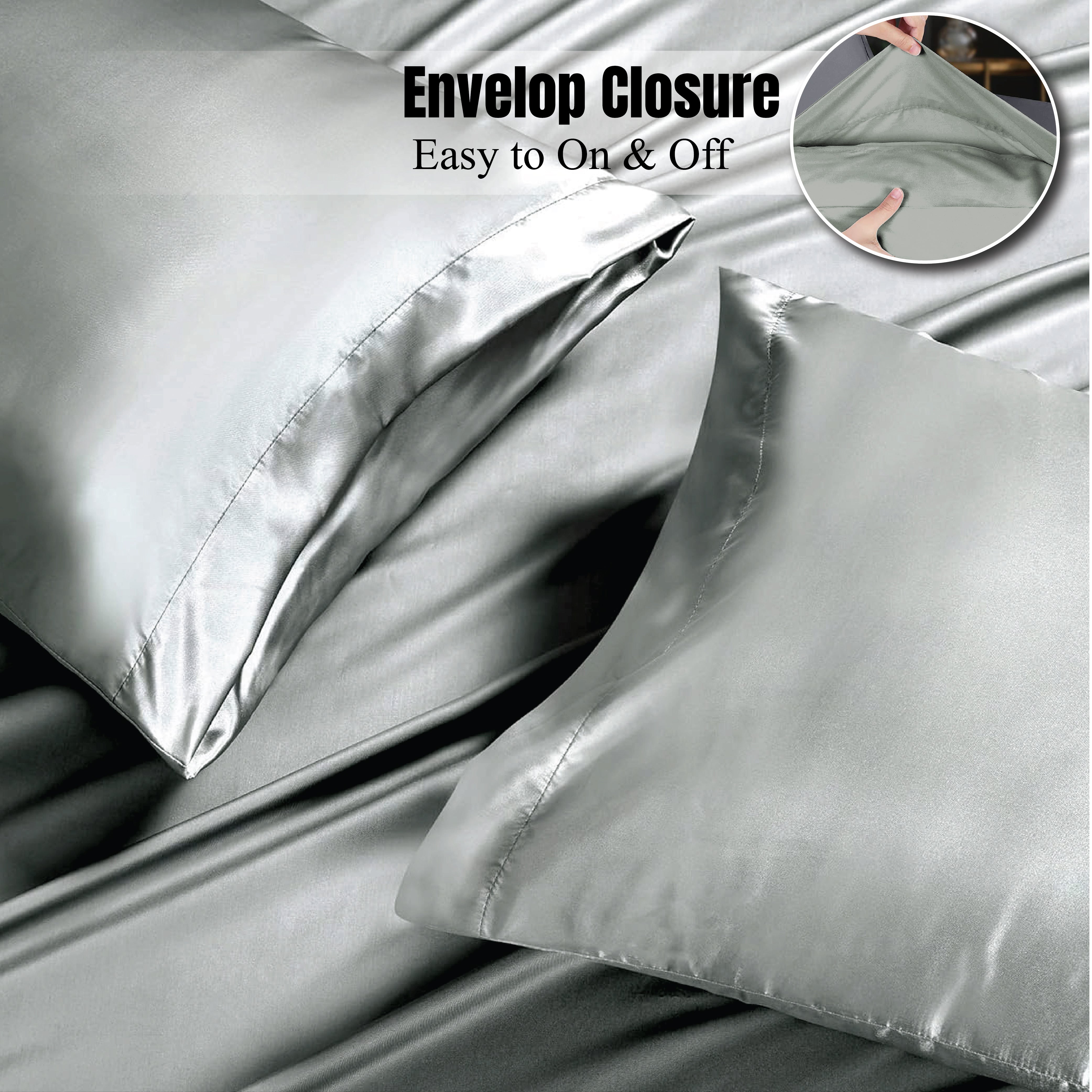  Envelope closure silk pillowcase