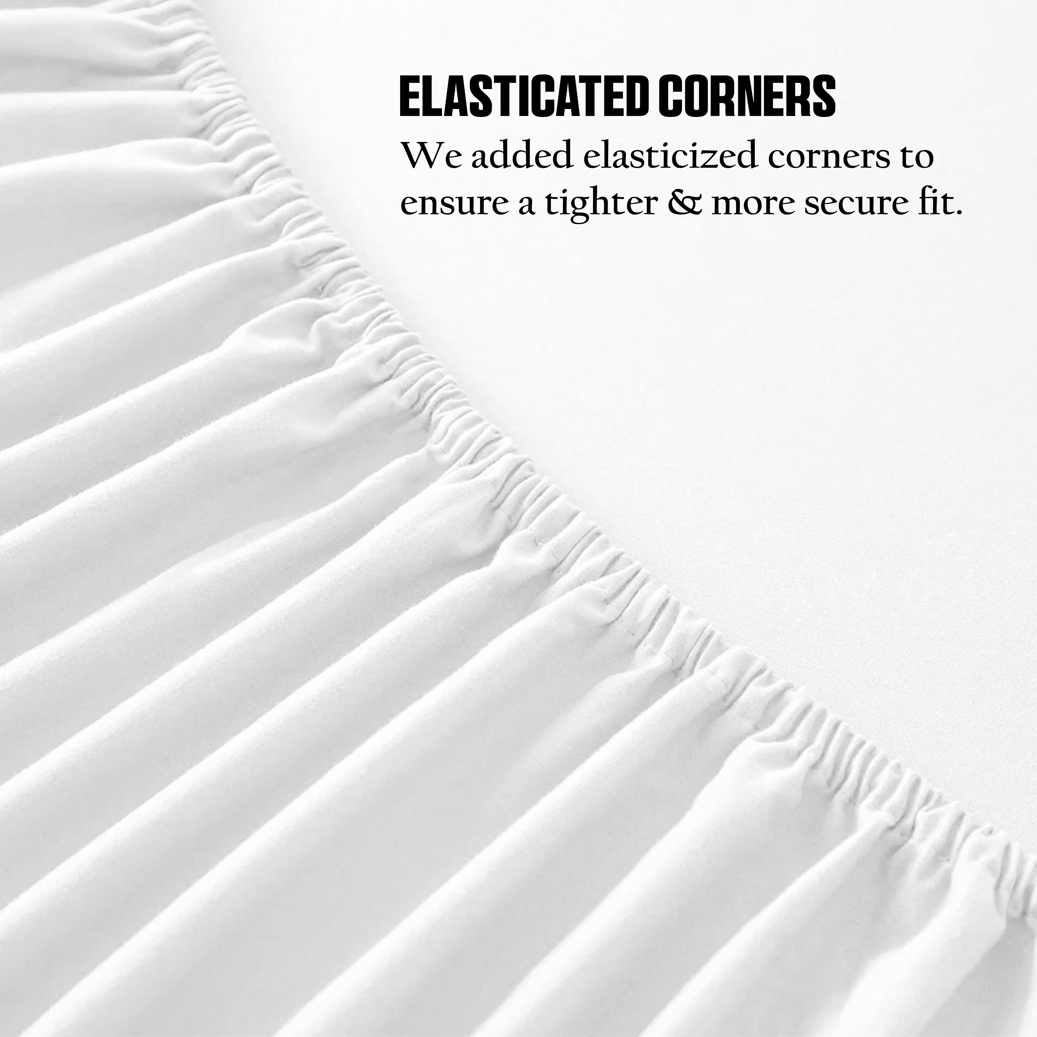 Funky gadgets White Luxury Poly Cotton Extra Deep Fitted Sheet Bed Sheets Bedding Set Mattress Toper Bedsheets Easy wash Fabric Pocket Bedding Sets