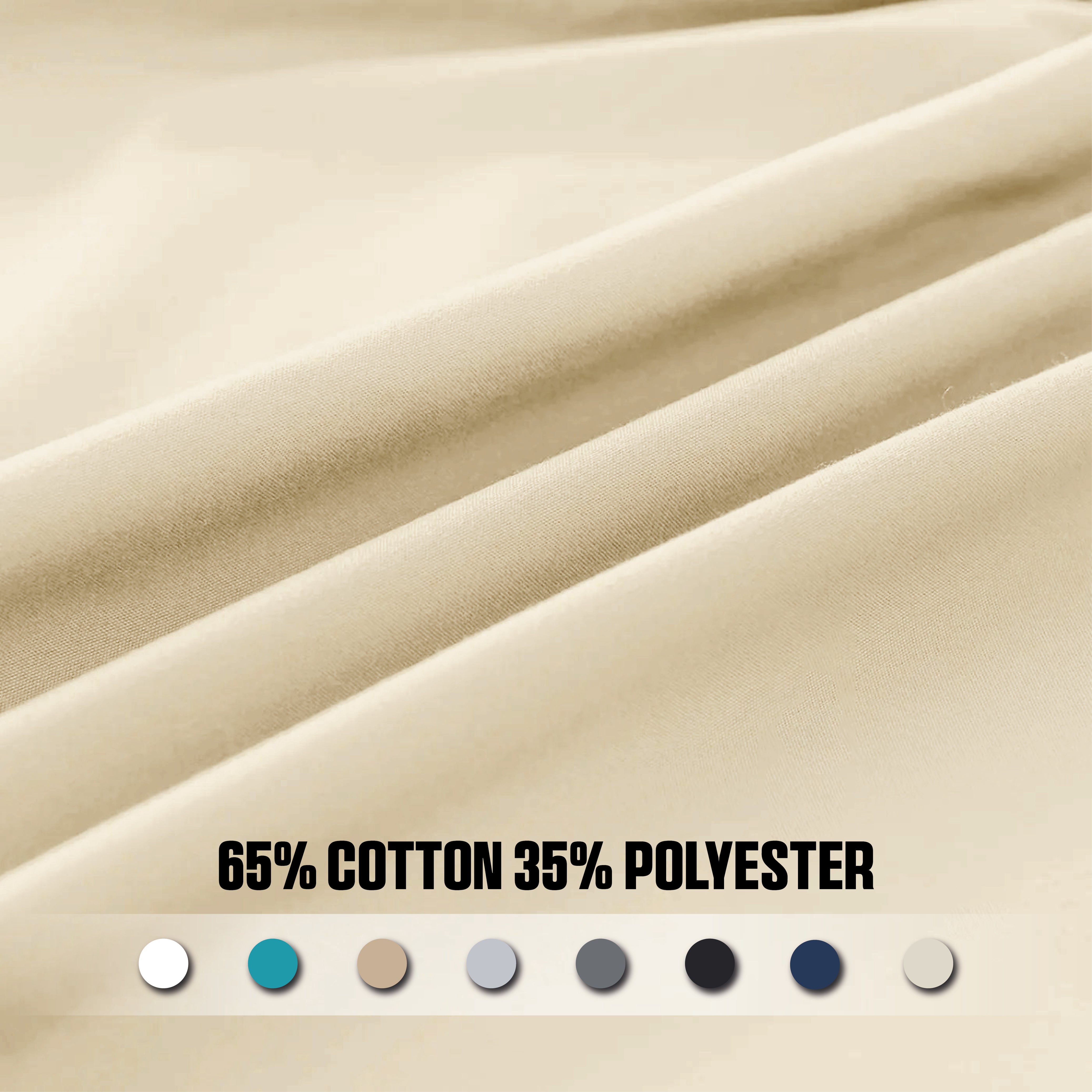 Funky gadgets Cream Luxury Poly Cotton Extra Deep Fitted Sheet Bed Sheets Bedding Set Mattress Toper Bedsheets Easy wash Fabric Pocket Bedding Sets