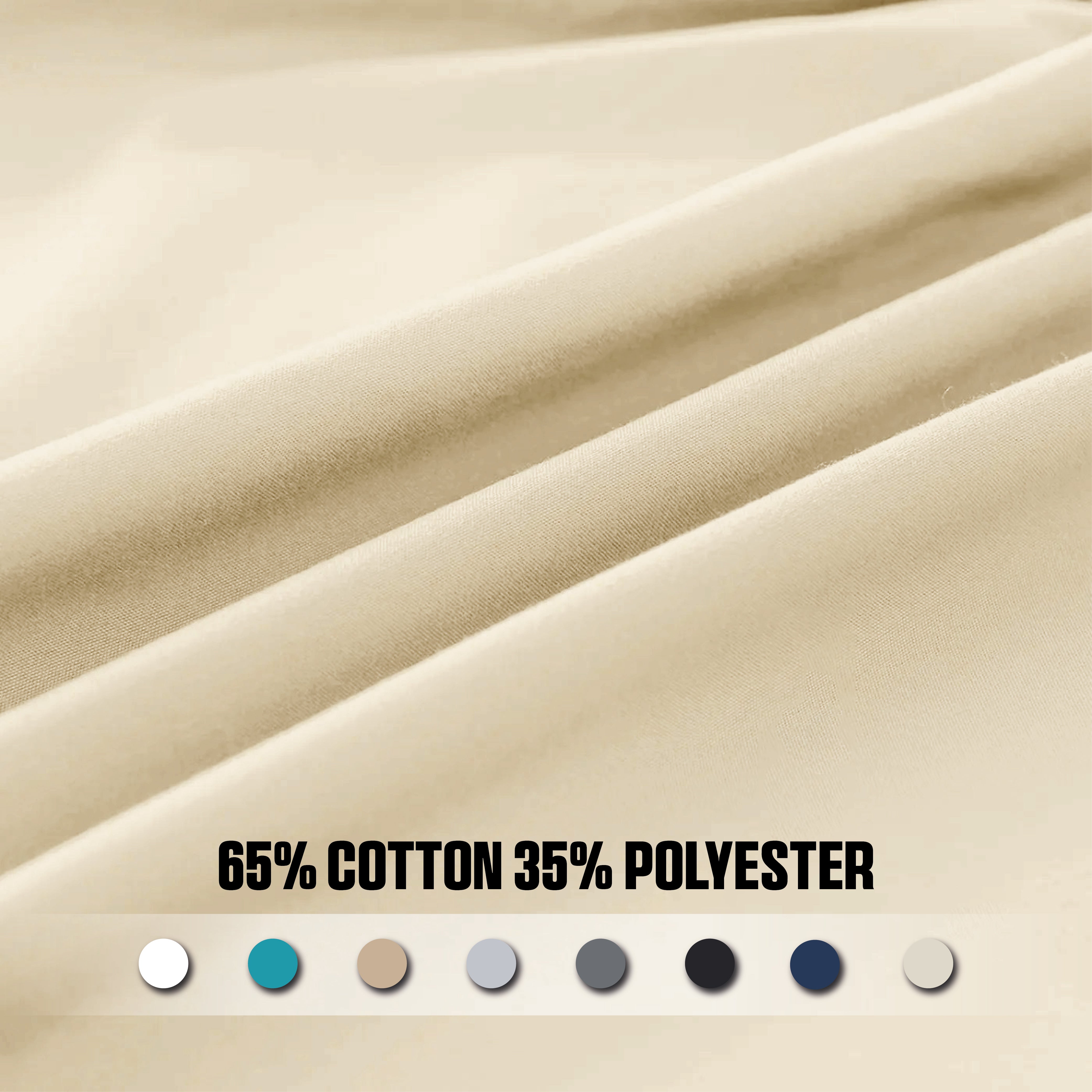 Funky gadgets Cream Luxury Poly Cotton Extra Deep Fitted Sheet Bed Sheets Bedding Set Mattress Toper Bedsheets Easy wash Fabric Pocket Bedding Sets