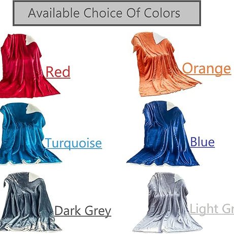 Funky gadgets Sherpa Fleece Teal Blue Blanket Bed Throws Blankets For Sofas Fluffy Soft Thick Warm Blanket- Blanket Throws for Travel