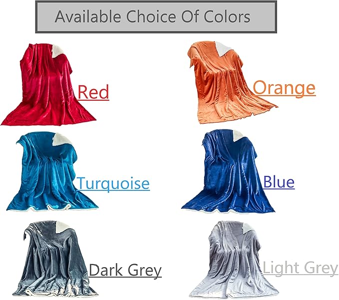 Funky gadgets Sherpa Fleece Teal Blue Blanket Bed Throws Blankets For Sofas Fluffy Soft Thick Warm Blanket- Blanket Throws for Travel