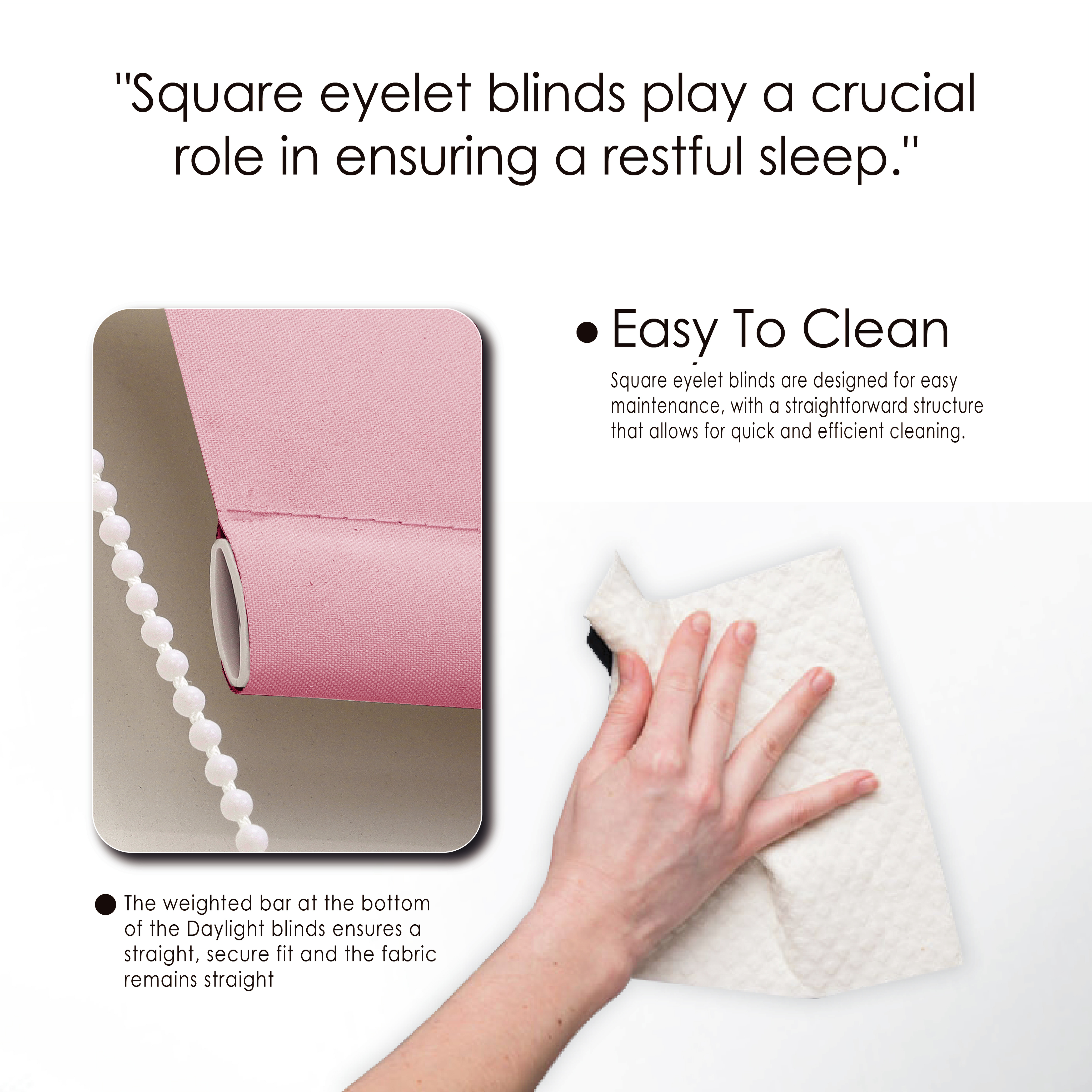 Blackout Square Eyelet Roller Blinds