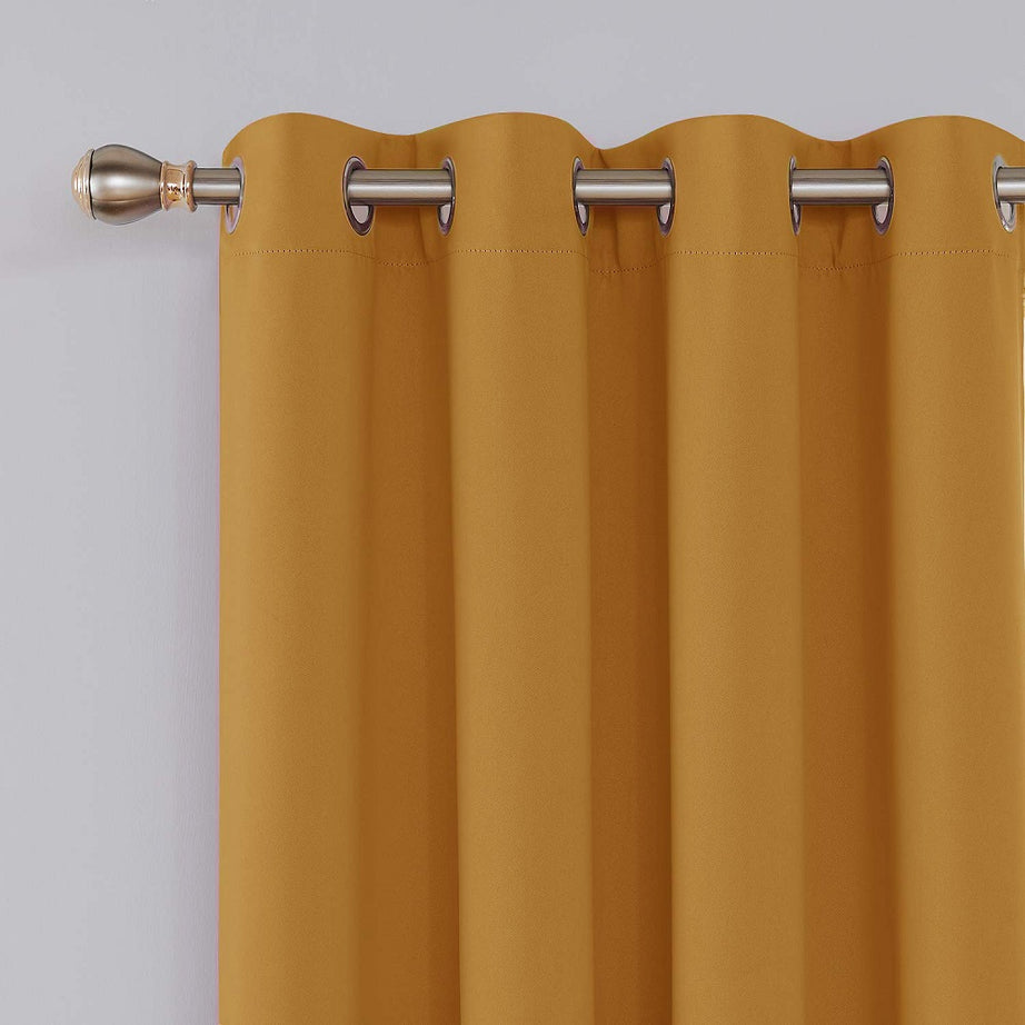 Floor-to-ceiling blackout curtains