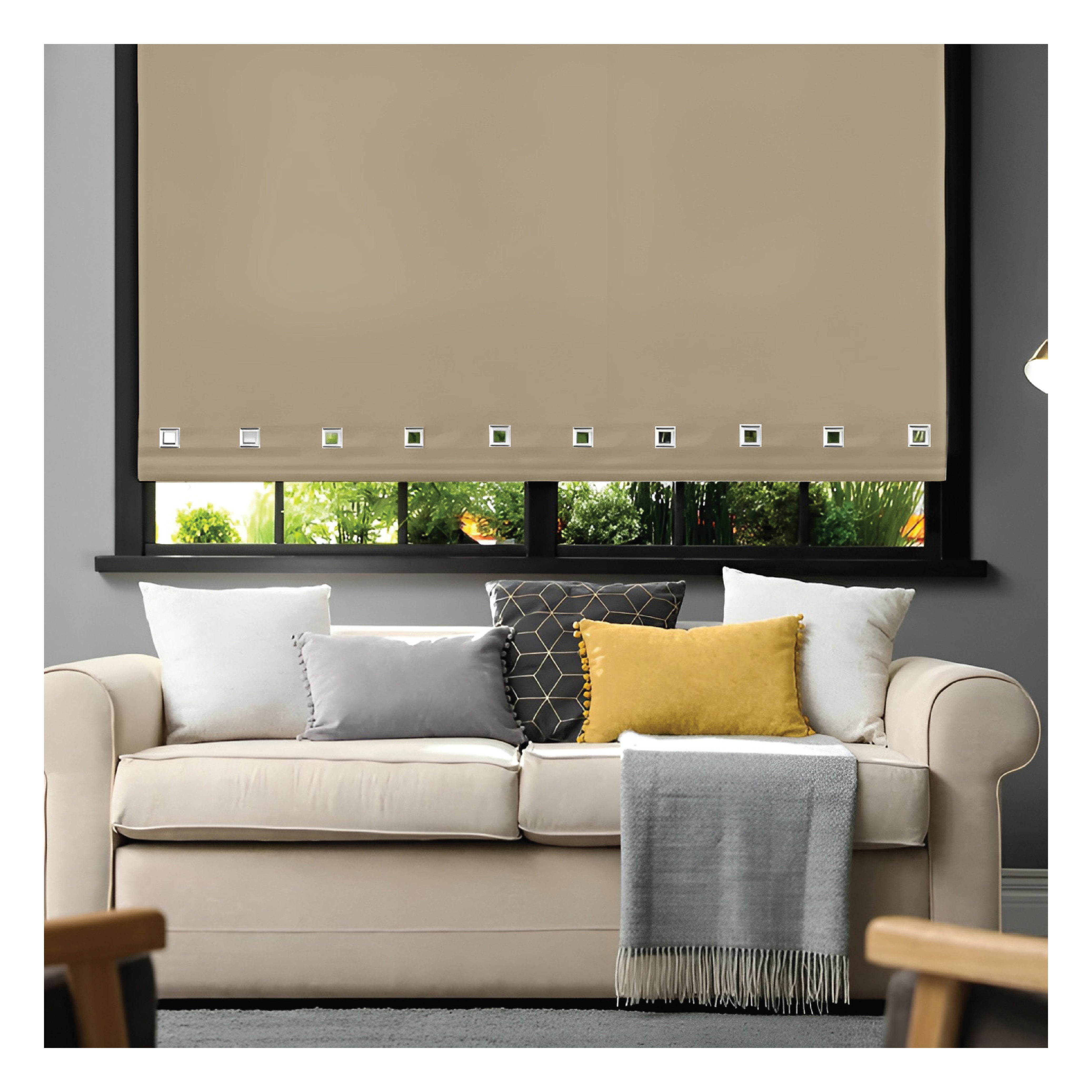 Fabric Square Eyelet Roller Blinds