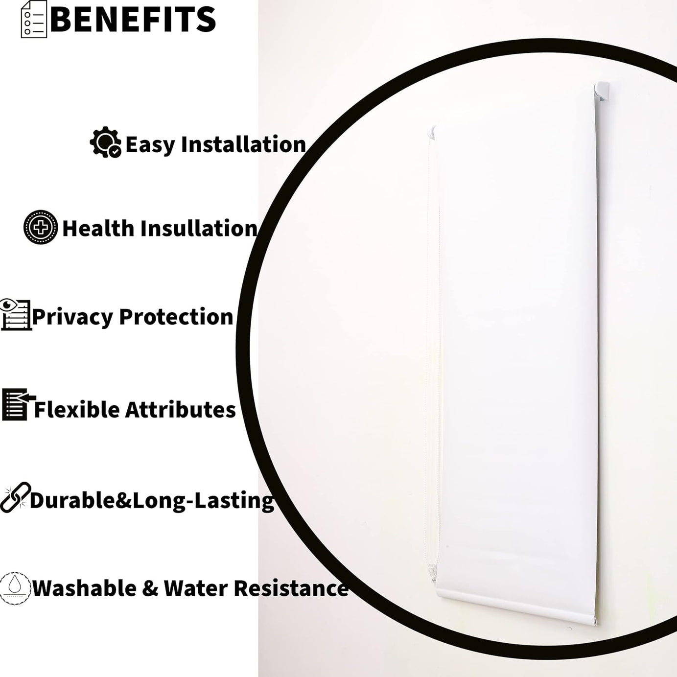 Funky Gadgets Roller Blinds Thermal Blackout Roller Blind, Easy Fit Child Safe Trimmable UV Protection Home Office Window Blinds, Cream Blind