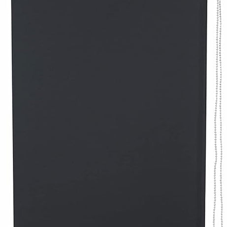 Funky Gadgets Roller Blinds Thermal Blackout Roller Blind, Easy Fit Child Safe Trimmable UV Protection Home Office Window Blinds, Black Blinds